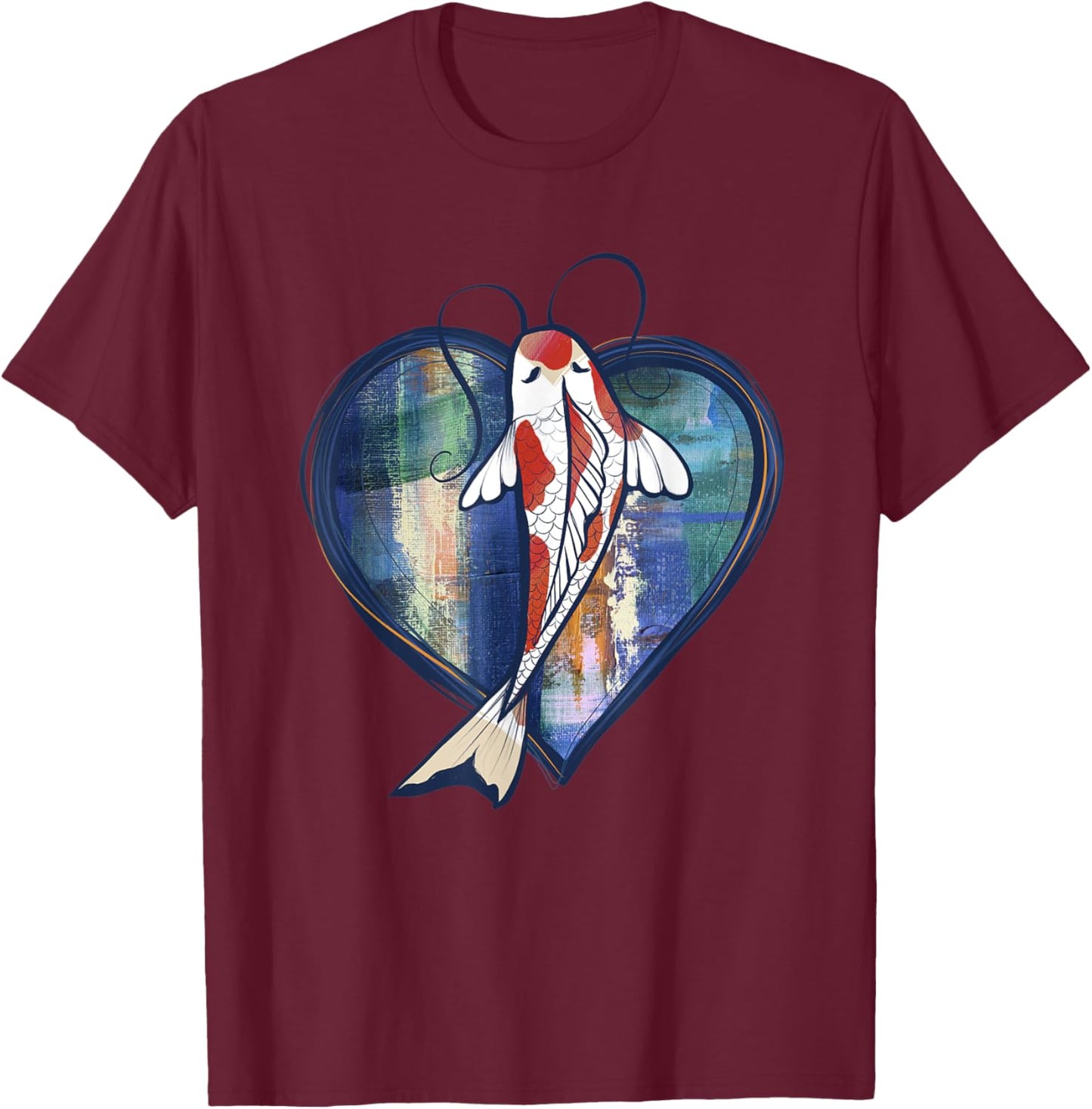 Koi Art Fish Pond designs I love koi T-Shirt - T-Shirt | Maroon