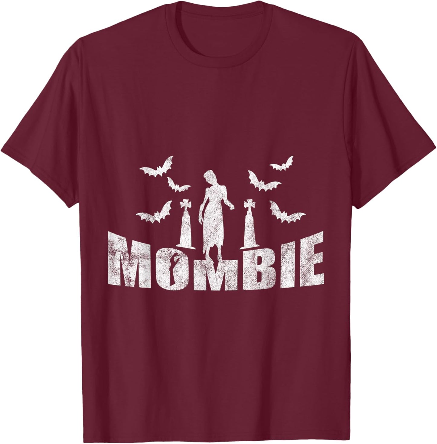 Halloween Mombie Mother Loves Zombie T-Shirt - T-Shirt | Maroon