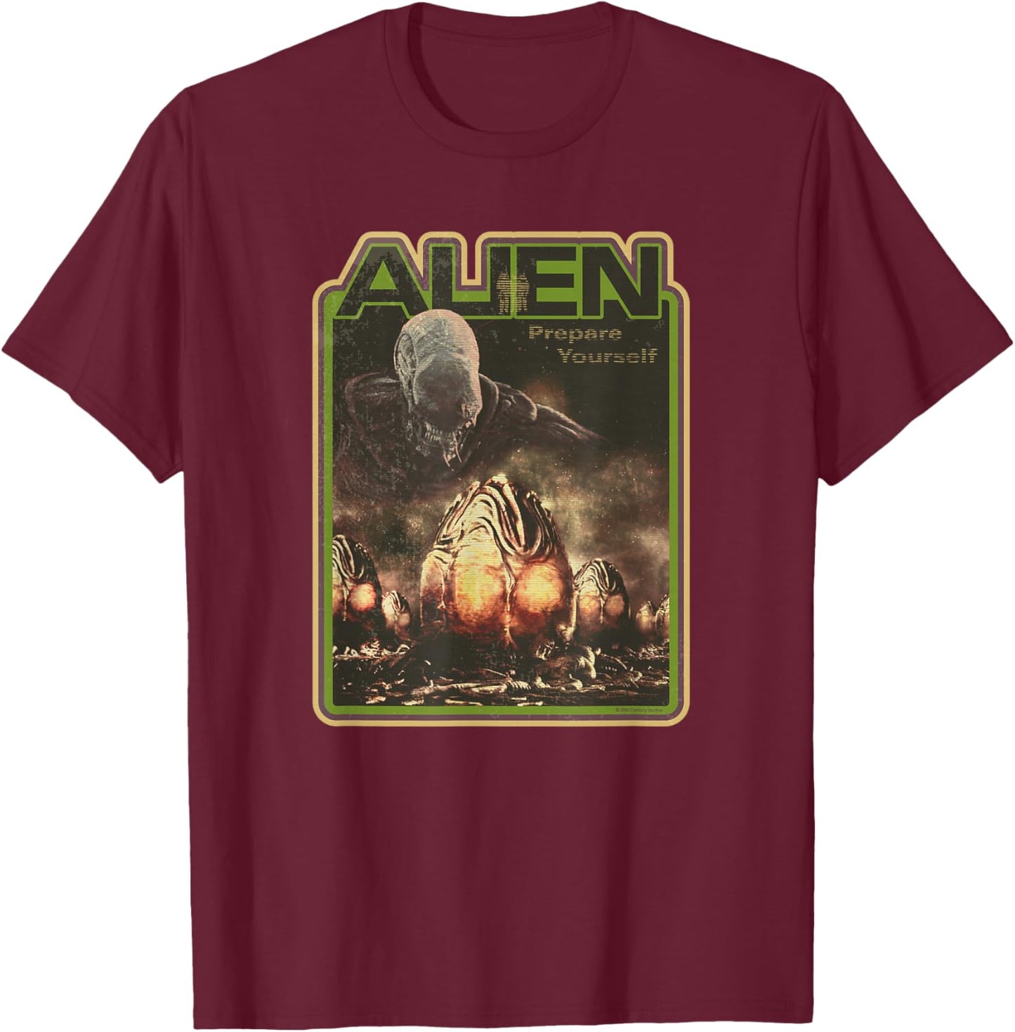 Alien Xenomorph Prepare Yourself Retro T-Shirt - T-Shirt | Maroon