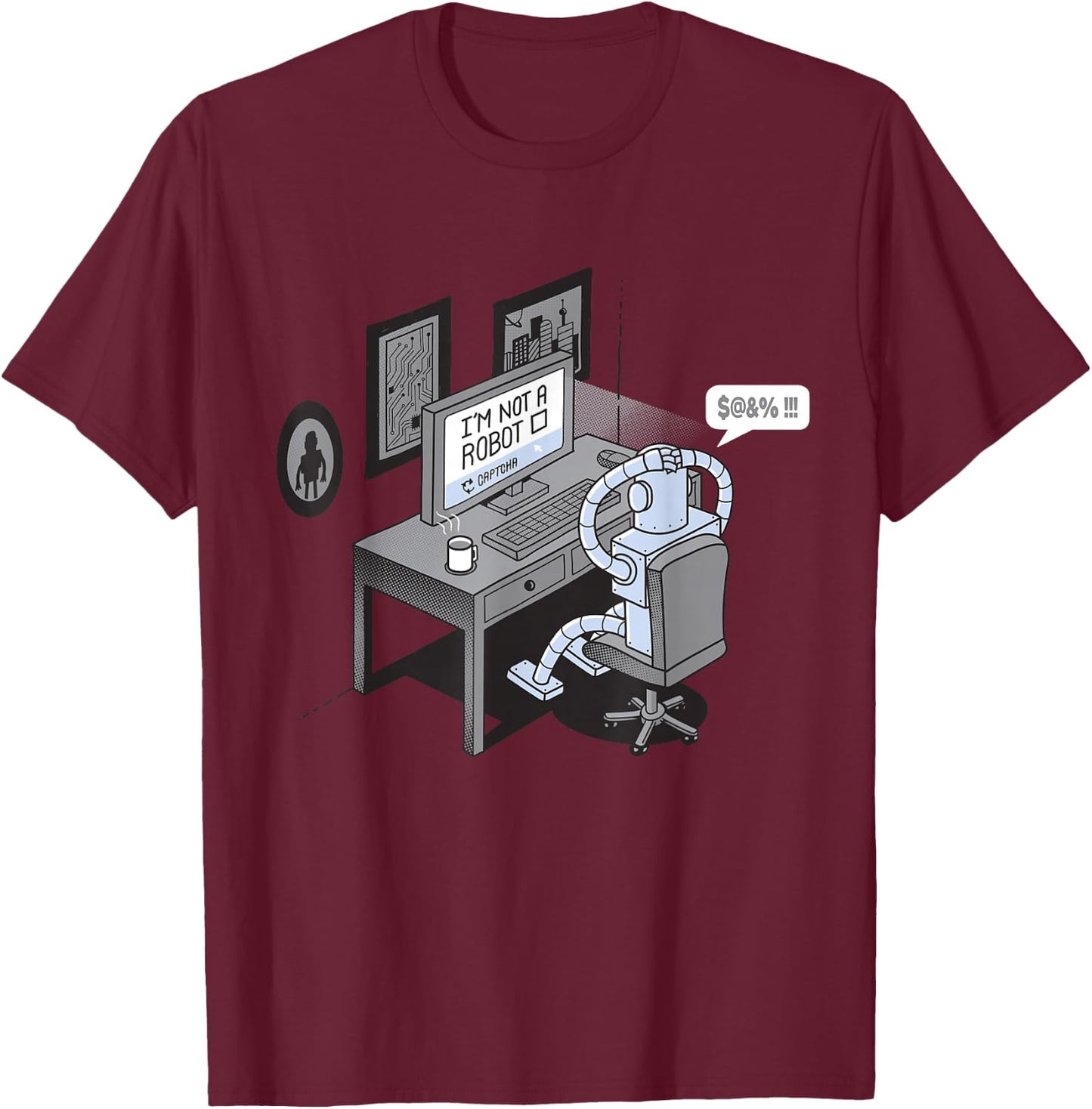 I'm Not a Robot | Funny Computer Pun T-Shirt - T-Shirt | Maroon