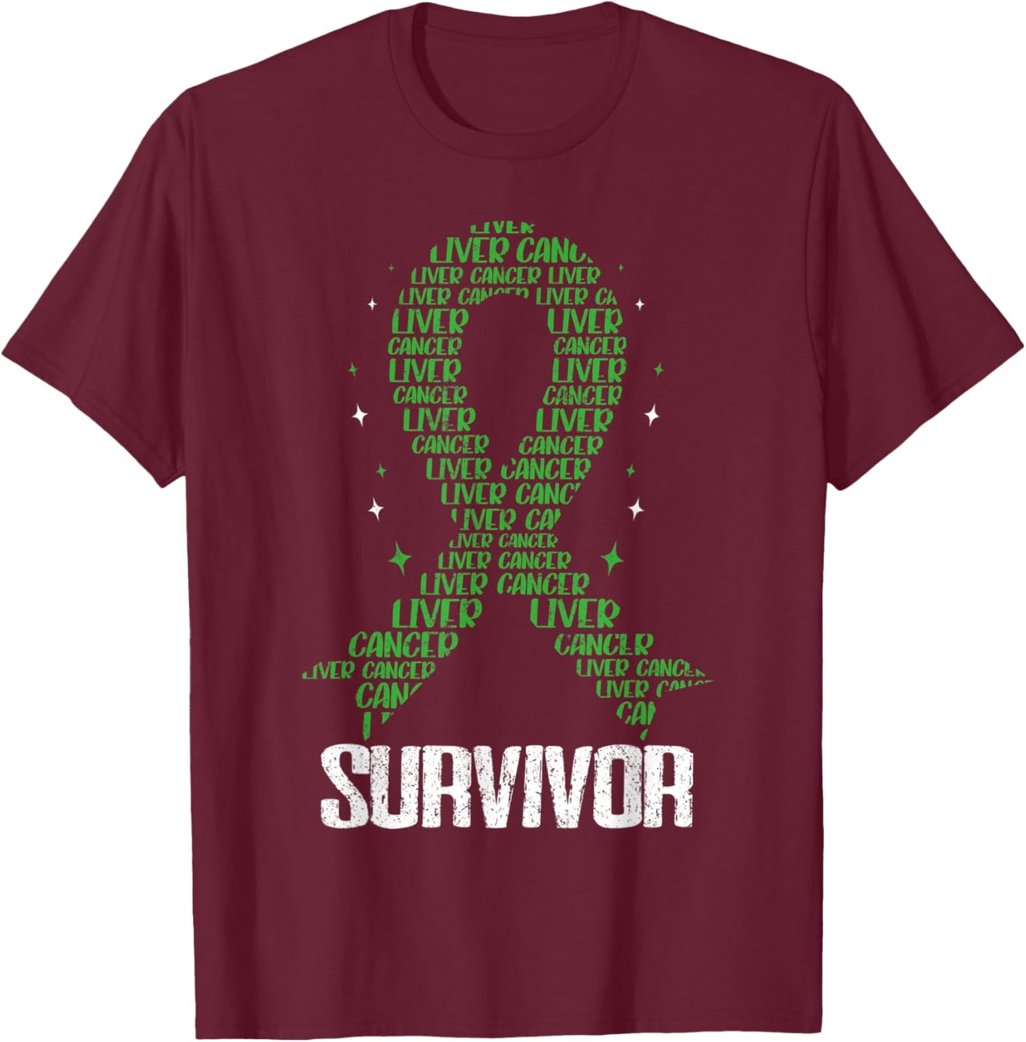 Liver Cancer Awareness Chemo Hepatic Malignancy T-Shirt - T-Shirt | Maroon