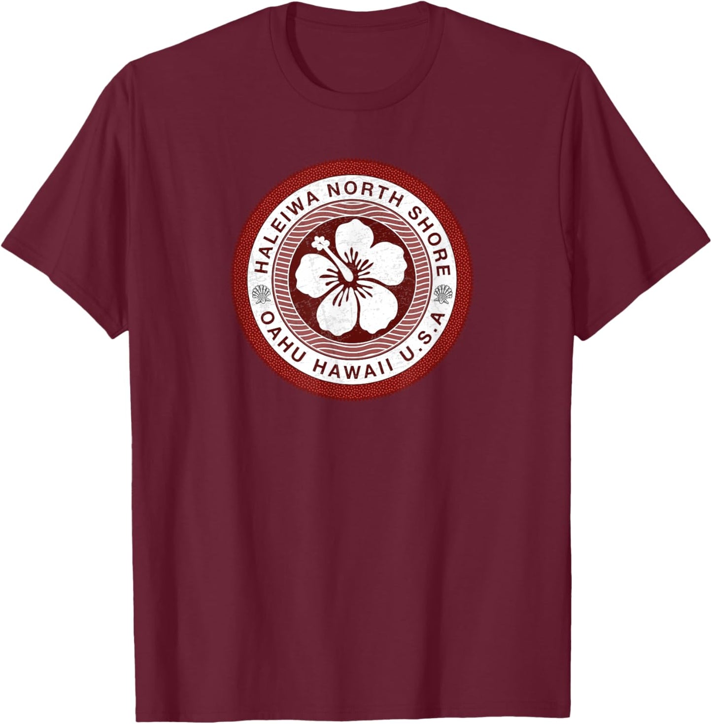 Haleiwa Waimea Bay North Shore Oahu Hawaii T-Shirt - T-Shirt | Maroon