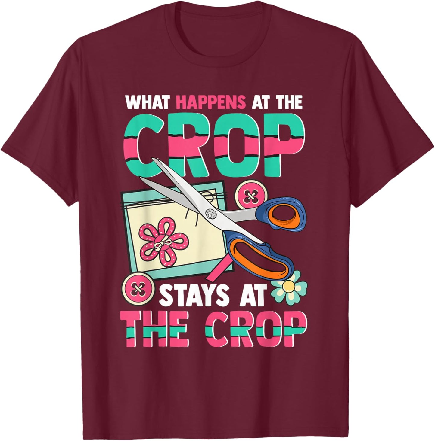 Scrapbook Crop Retreat Hand Crafting Scrapbooking Hobby Small T-Shirt - T-Shirt | Maroon