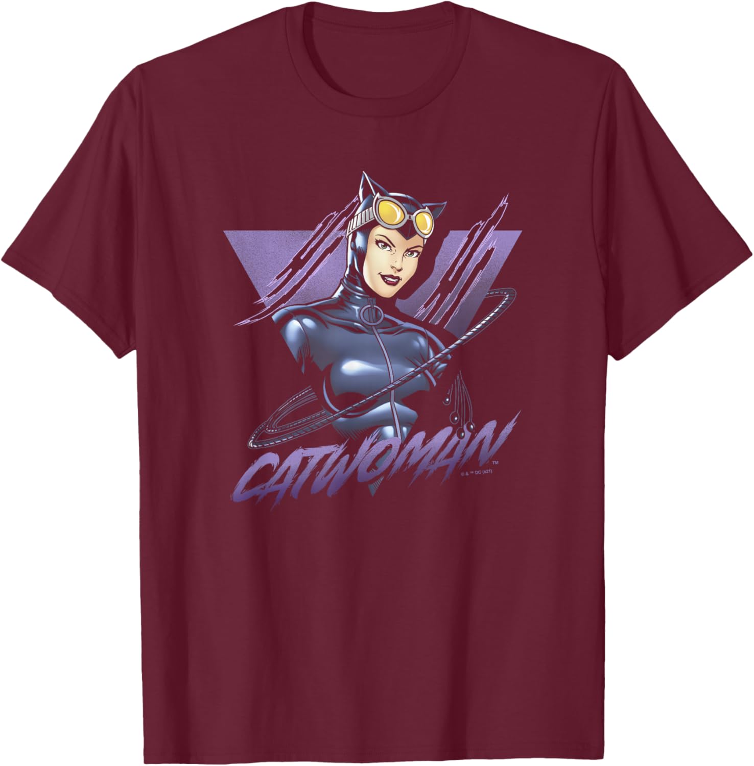 DC Comics Batman Catwoman Retro Poster T-Shirt - T-Shirt | Maroon