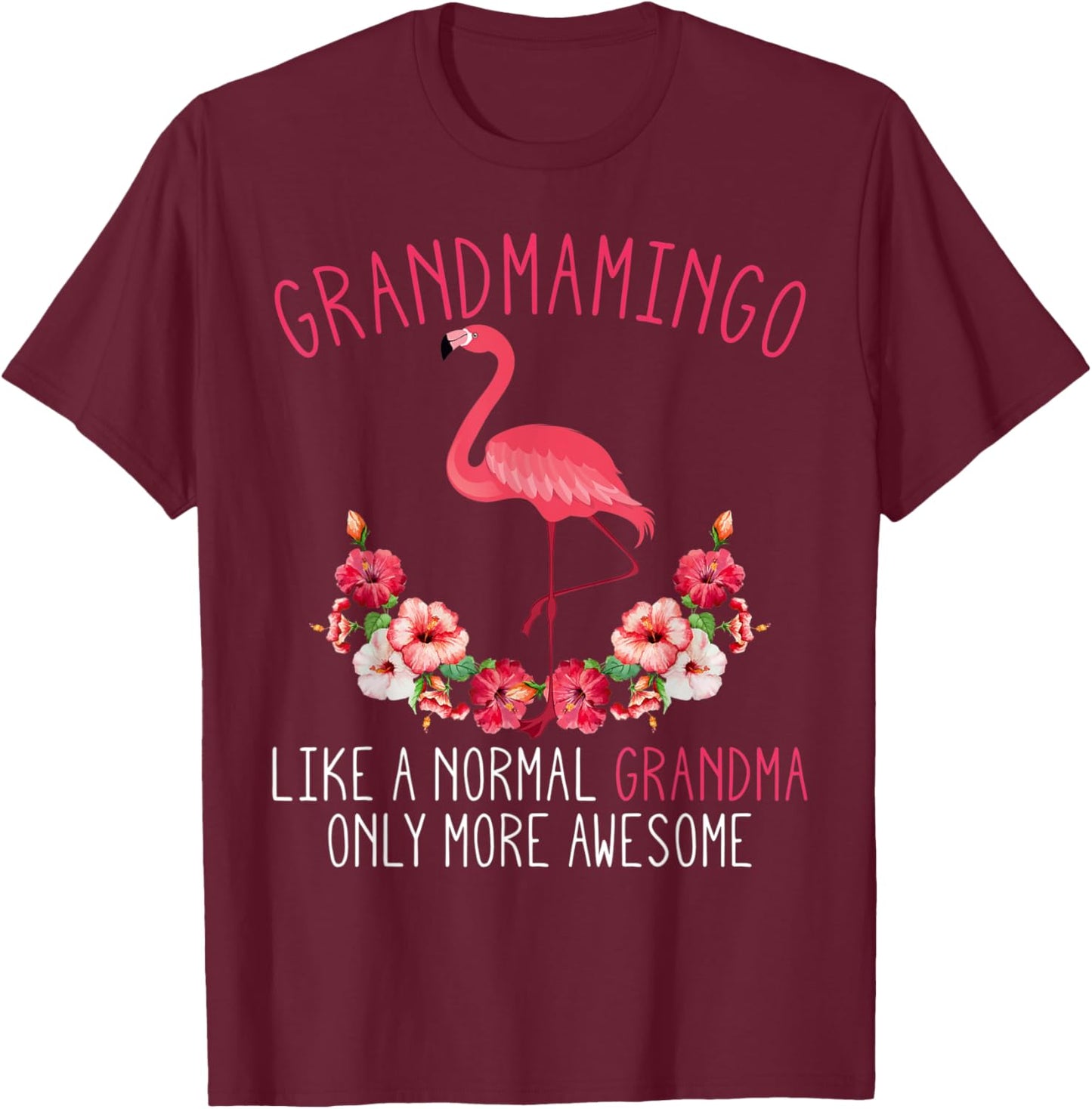 Grandmamingo Blessed Grandma Flamingo Granny Grandmother T-Shirt - T-Shirt | Maroon