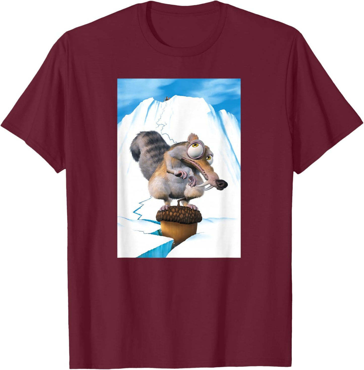 Ice Age Scrat Iceberg Crack T-Shirt - T-Shirt | Maroon