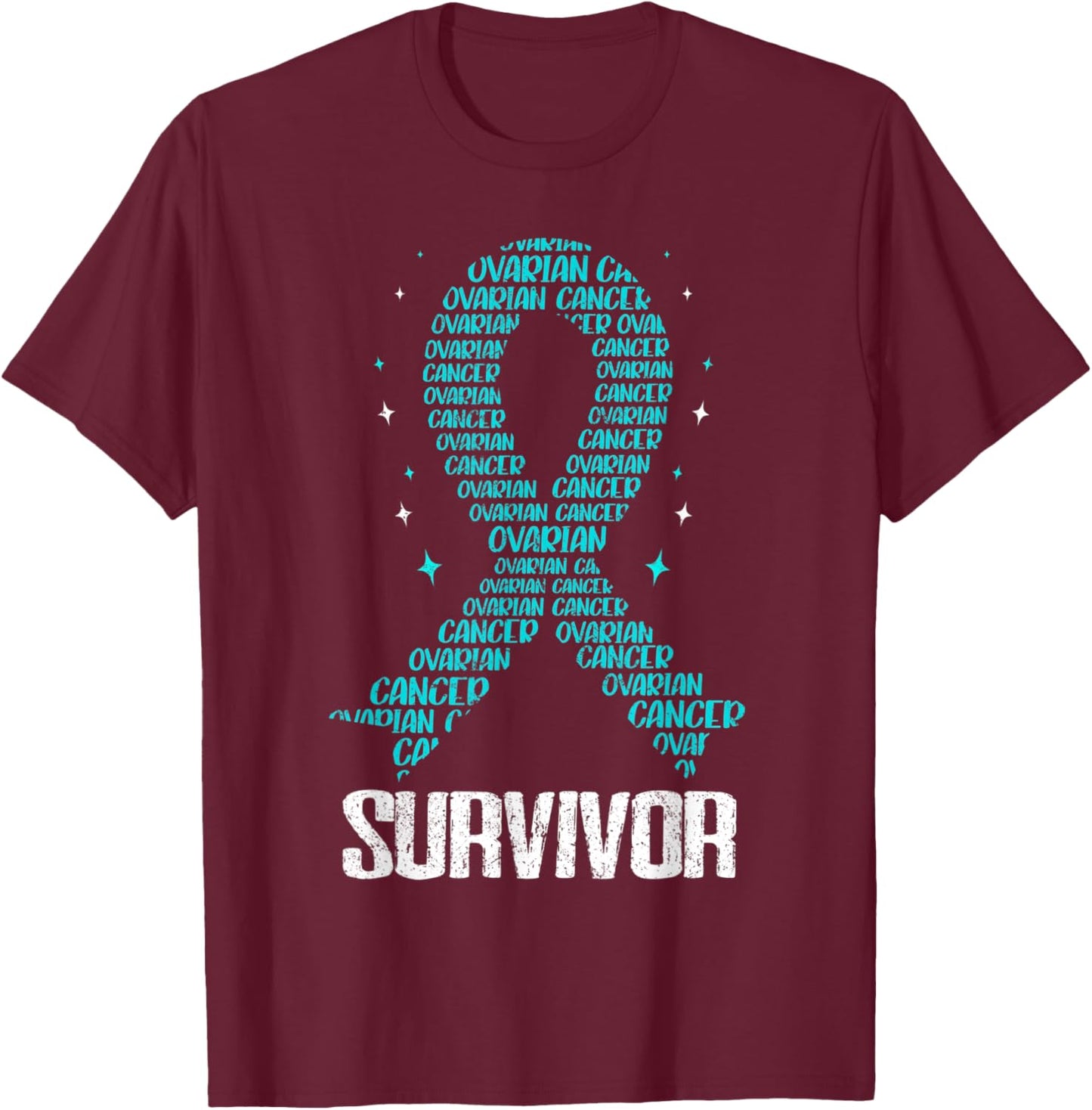 Ovarian Cancer Awareness Fight Cancer Chemotherapy Ovary T-Shirt - T-Shirt | Maroon