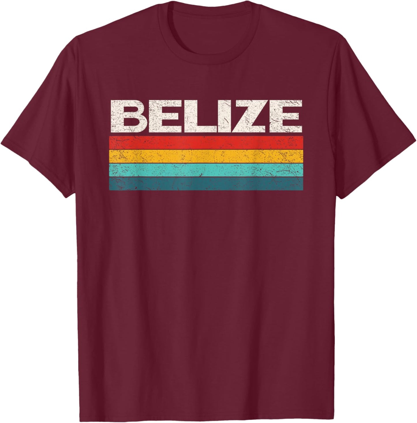 Belize Retro Love 70s Vintage Belize Graphic T-Shirt - T-Shirt | Maroon