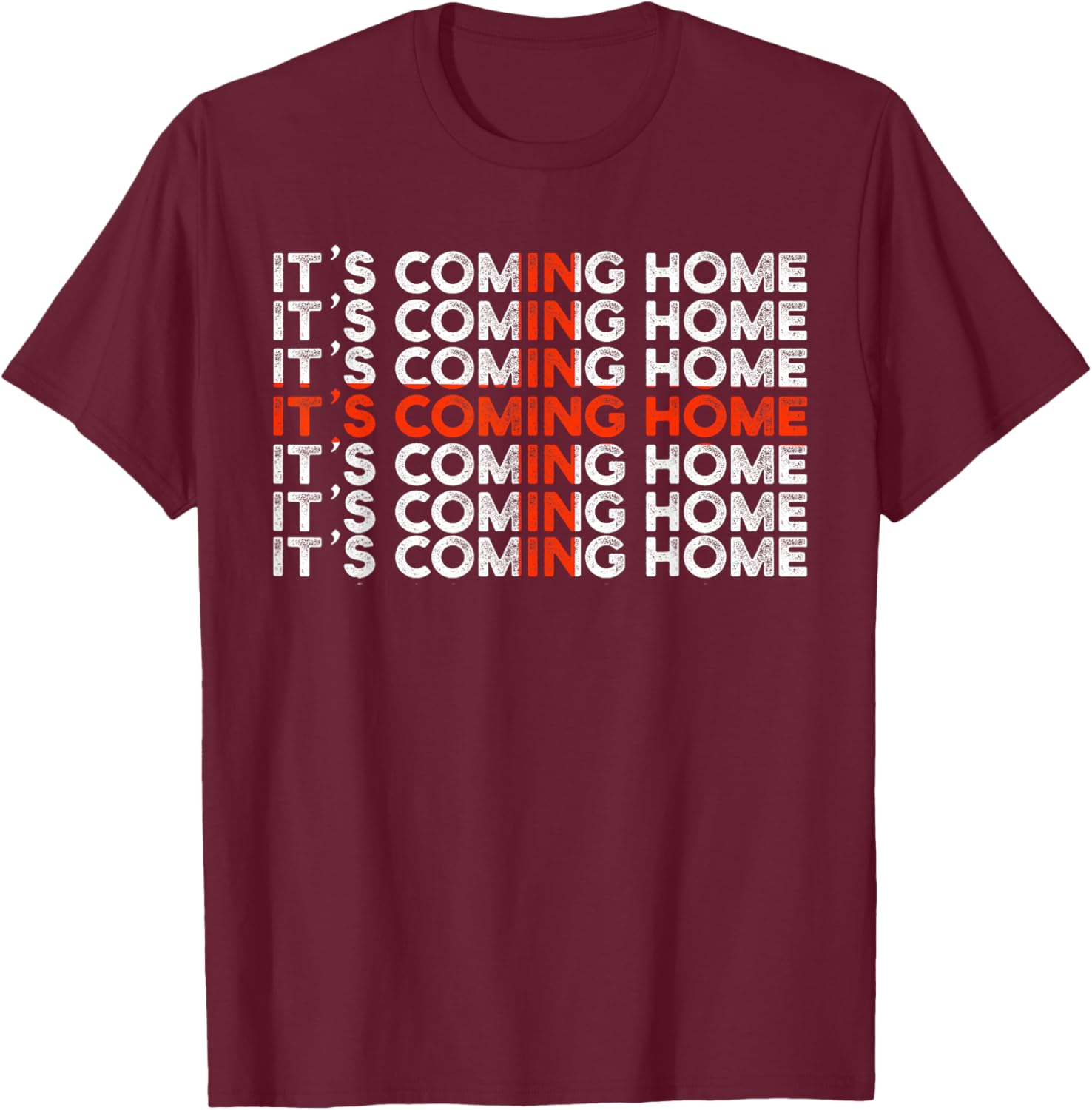 English Soccer It's Coming Home England Flag T-Shirt - T-Shirt | Maroon