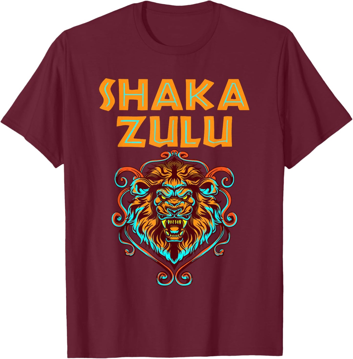 Africa Pride Zulu Warrior Shaka Lion African Tribe King Zulu T-Shirt - T-Shirt | Maroon
