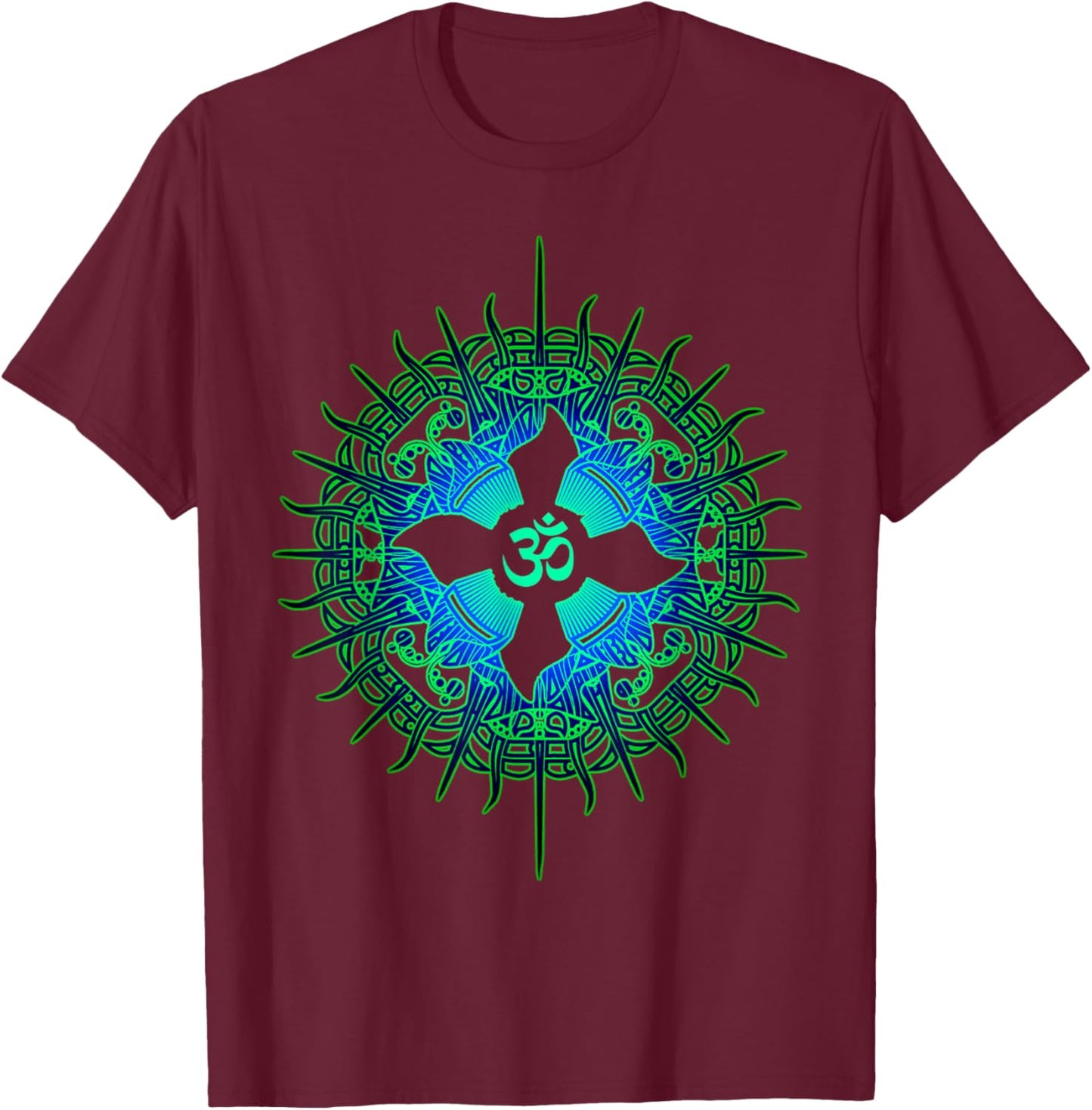 Om Psytrance Goa Psy Rave Psychedelic Festival Present T-Shirt - T-Shirt | Maroon