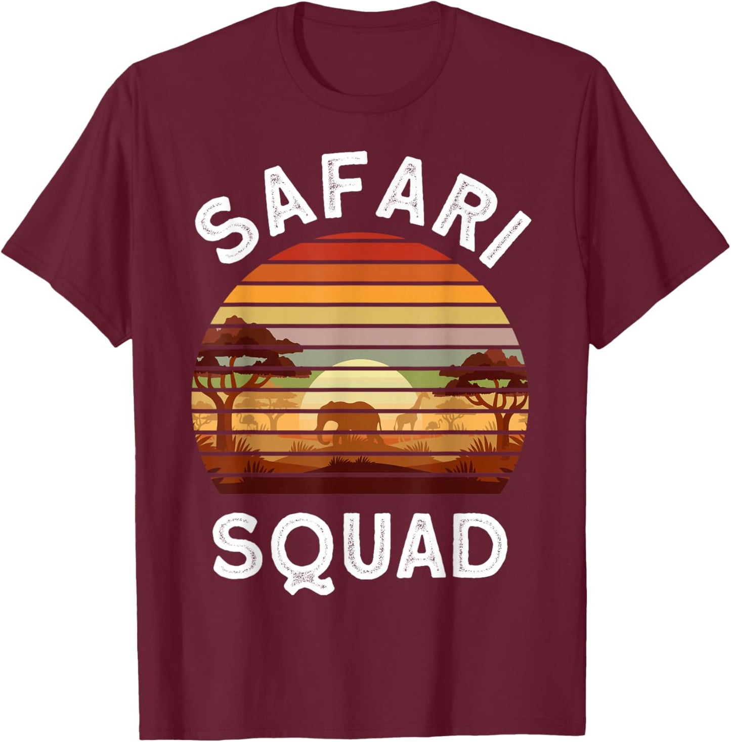 Safari Lovers Zoo Safari Squad Safari Birthday T-Shirt - T-Shirt | Maroon