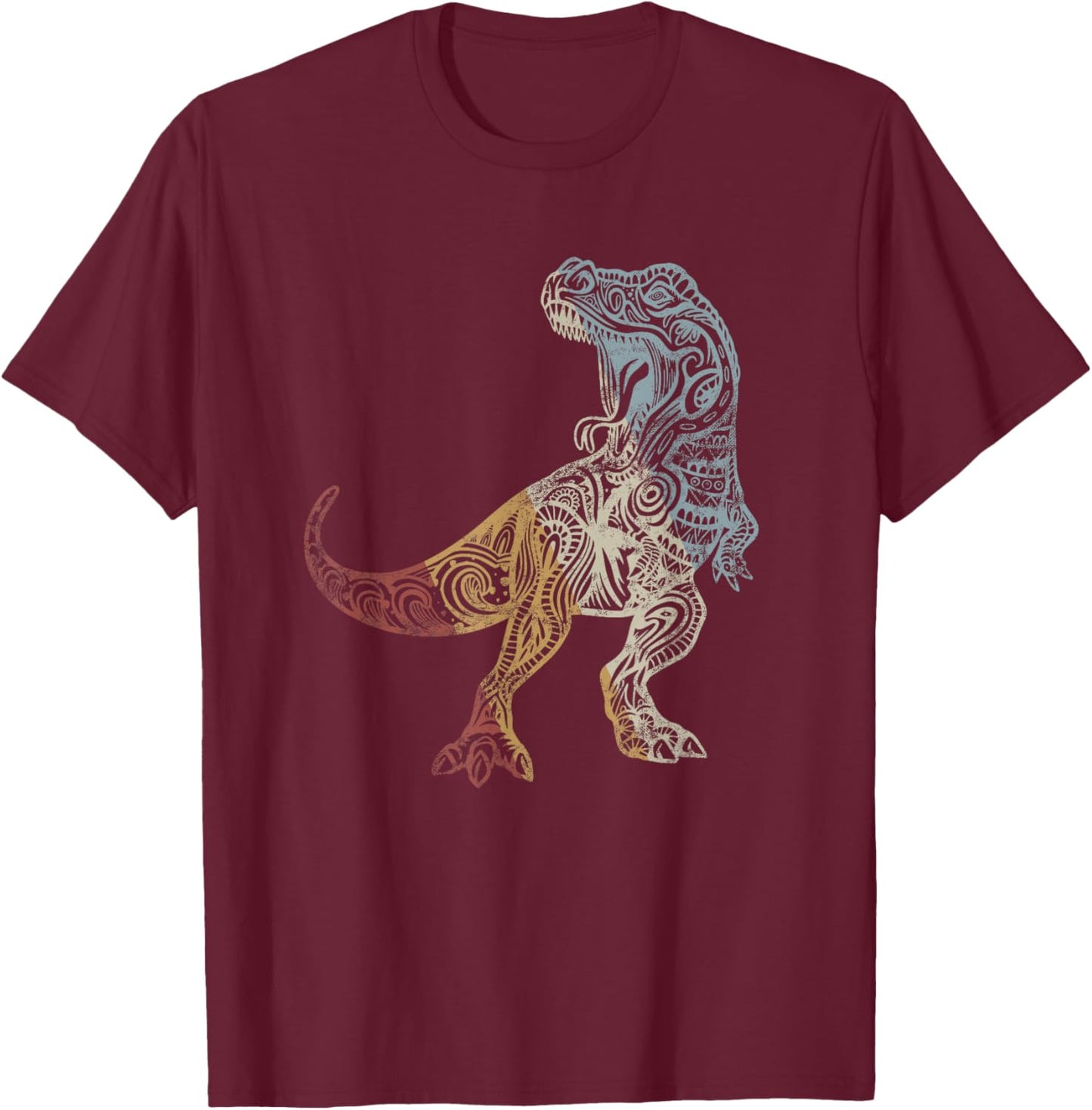 Dinosaur Retro Style Vintage T-Shirt - T-Shirt | Maroon