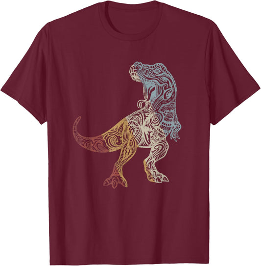 Dinosaur Retro Style Vintage T-Shirt - T-Shirt | Maroon