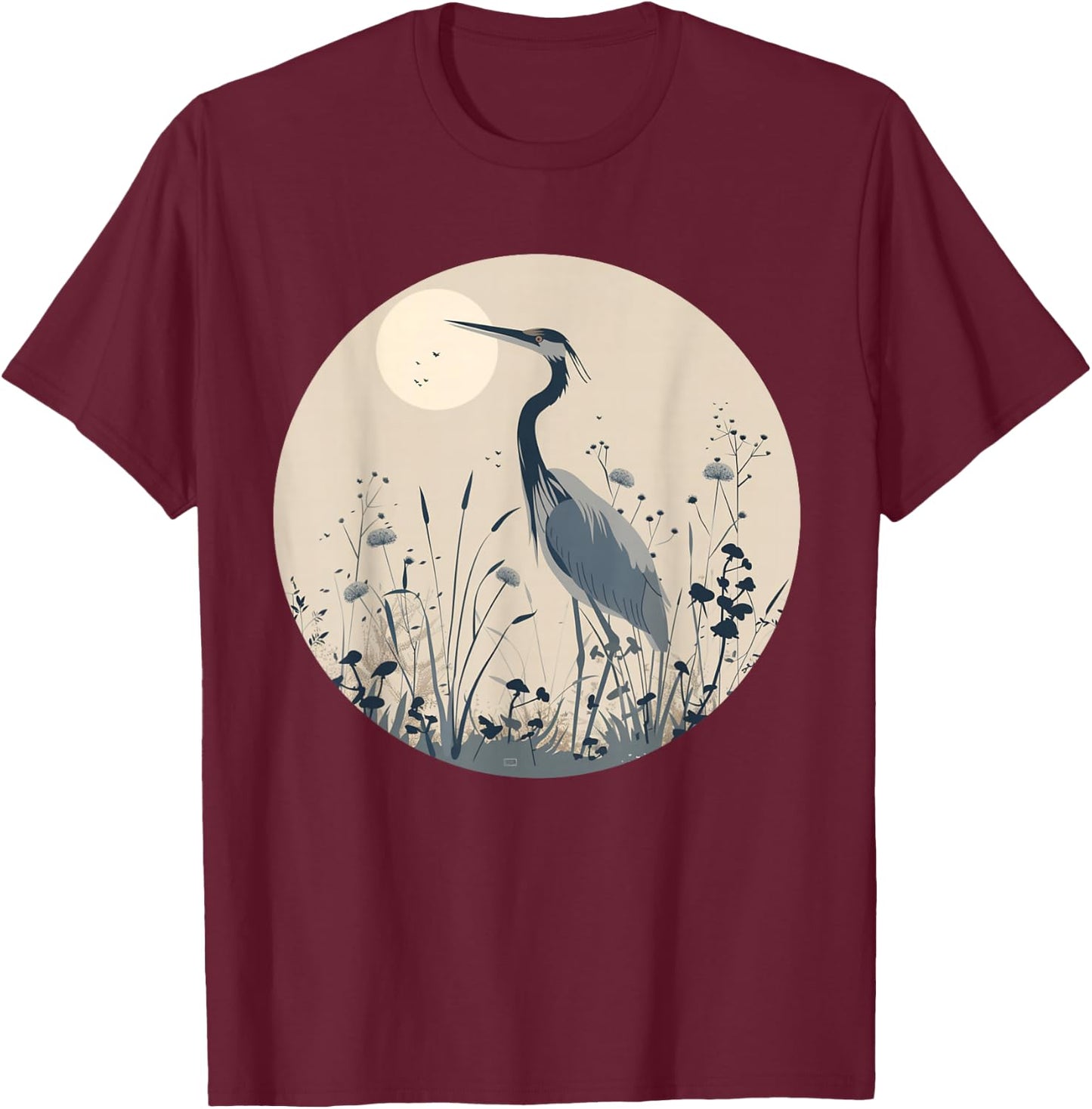 Nice Heron for Birds and Animals Lovers T-Shirt - T-Shirt | Maroon