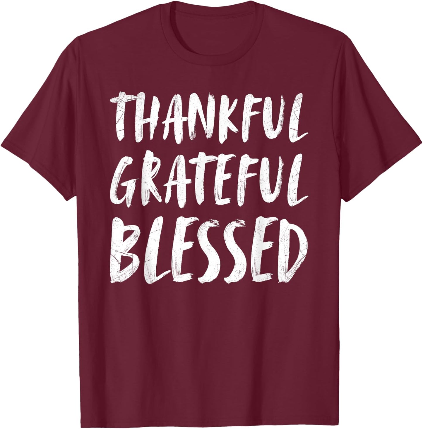 Retro Thankful Grateful Blessed Thanksgiving Men Women Kids T-Shirt - T-Shirt | Maroon