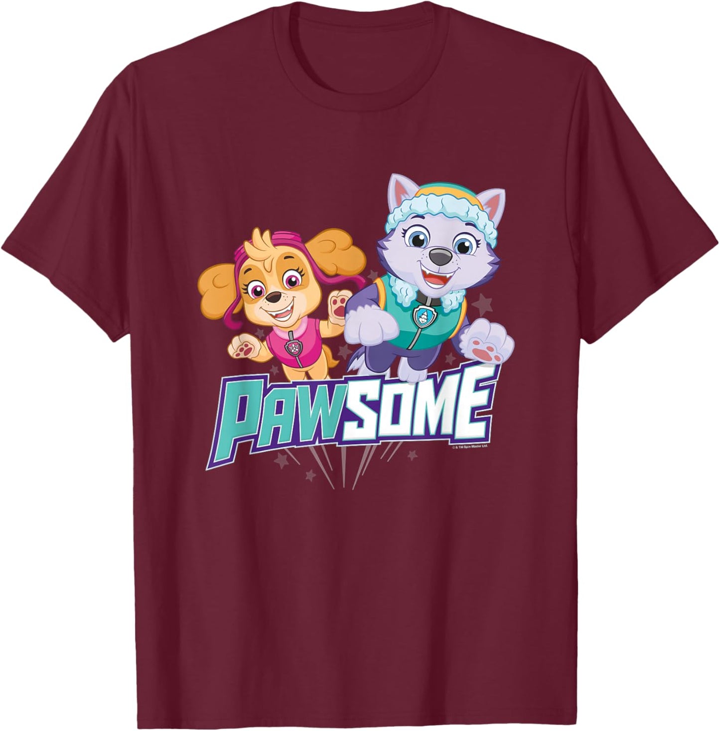 PAW Patrol Pawsome Skye & Everest T-Shirt - T-Shirt | Maroon