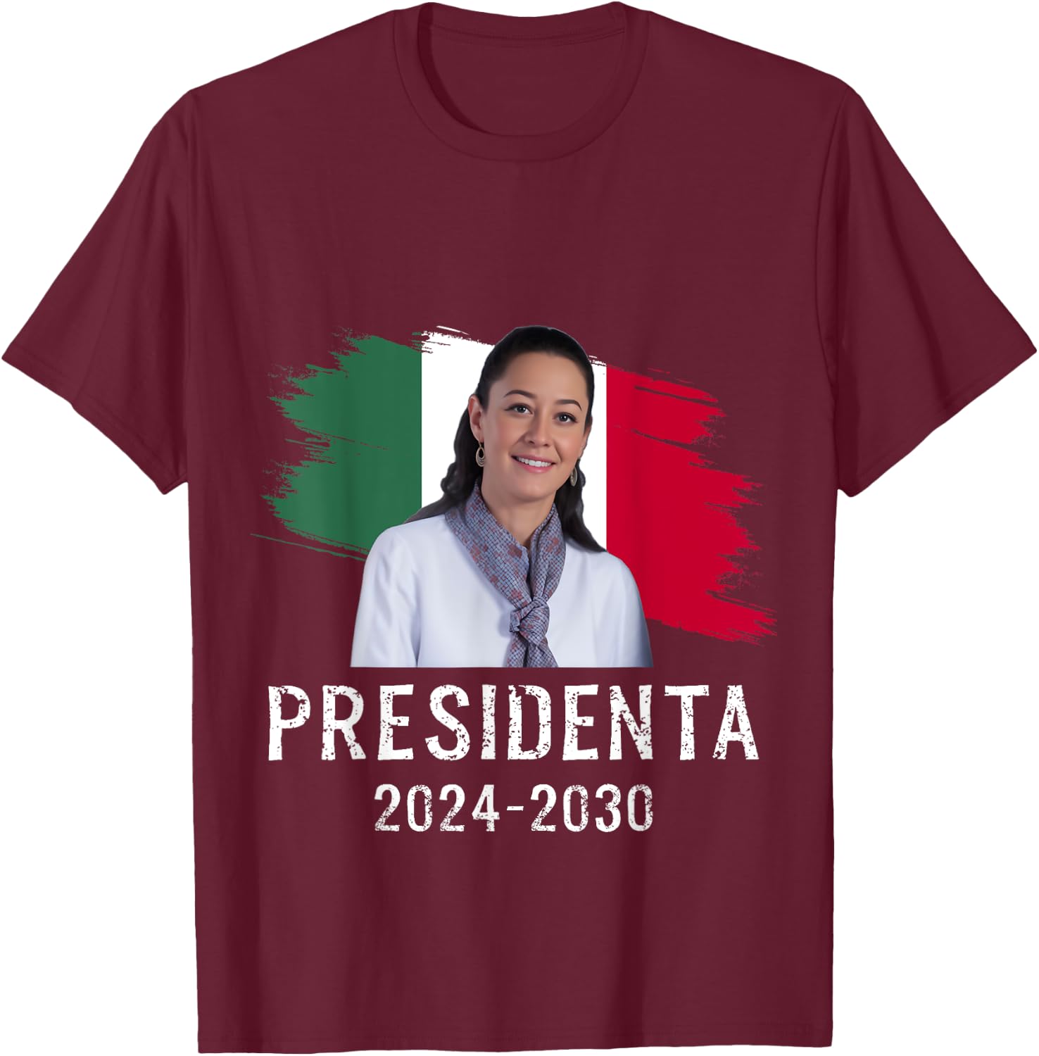 Claudia Sheinbaum Presidenta Mexican President T-Shirt - T-Shirt | Maroon