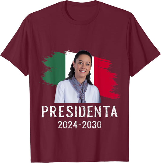 Claudia Sheinbaum Presidenta Mexican President T-Shirt - T-Shirt | Maroon