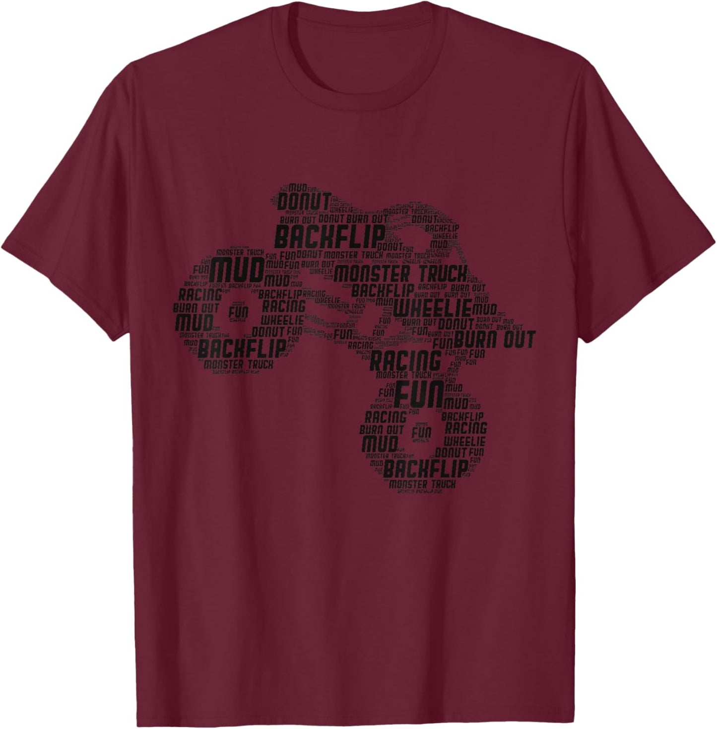 Monster Truck Boys Children T-Shirt - T-Shirt | Maroon