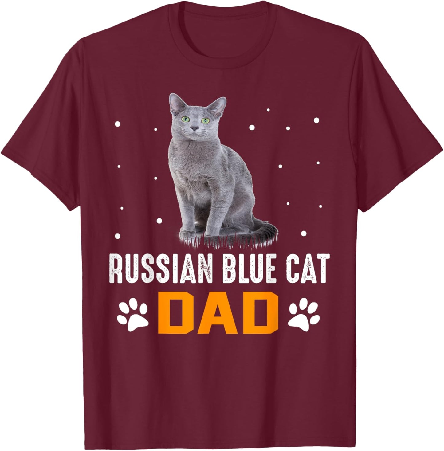 Cat - Russian Blue Dad - Russian Blue Cat T-Shirt - T-Shirt | Maroon