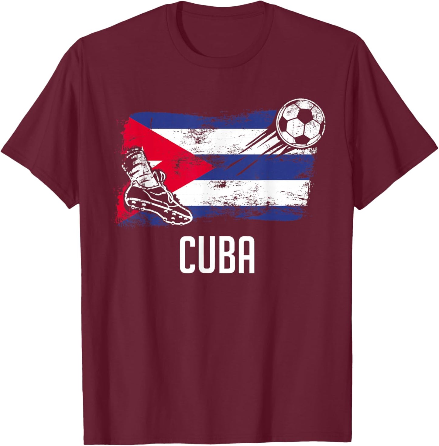 Cuba Flag Jersey Cuban Soccer Team Cuban T-Shirt - T-Shirt | Maroon
