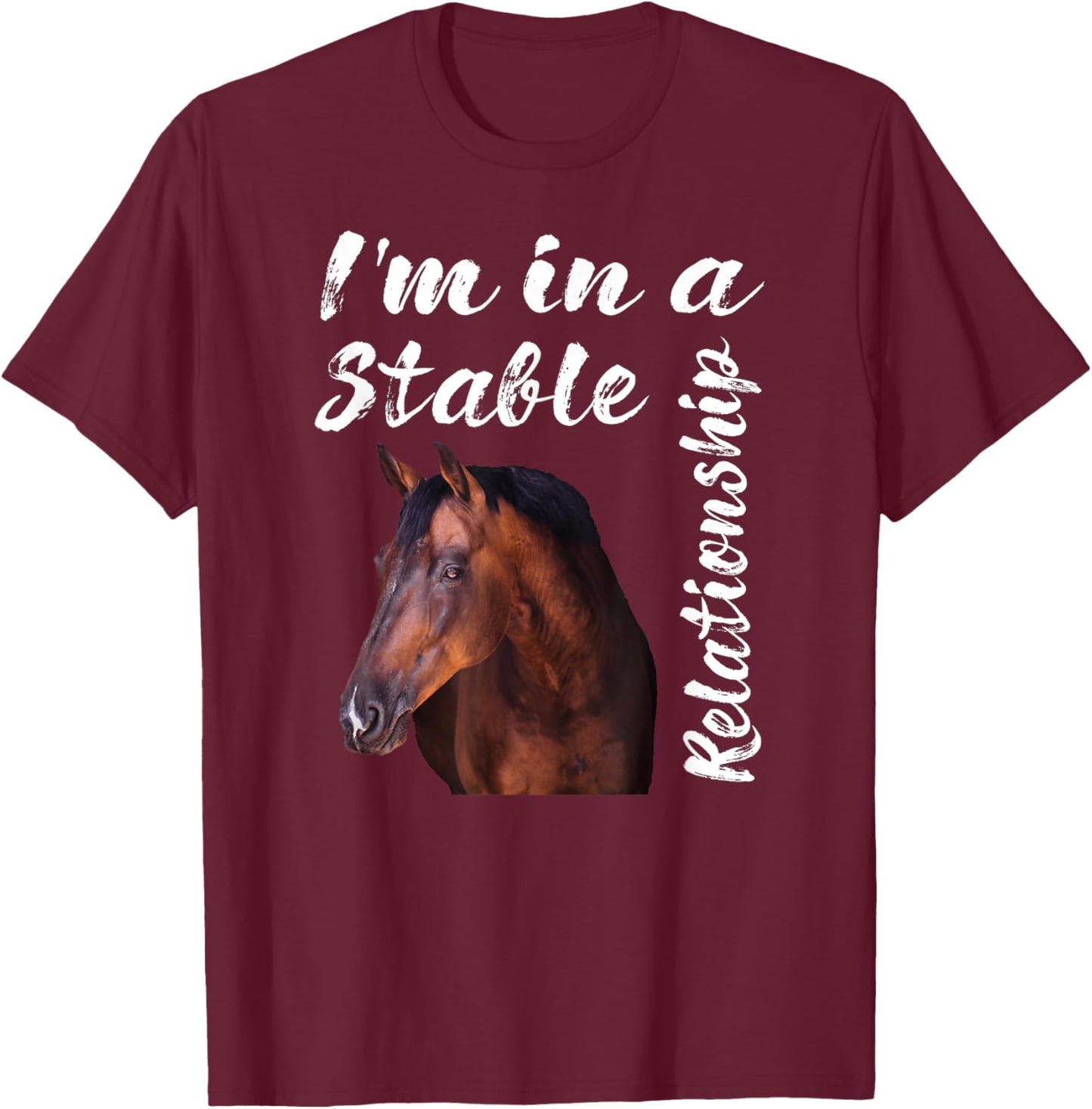 I'm In a Stable Relationship T-Shirt - T-Shirt | Maroon