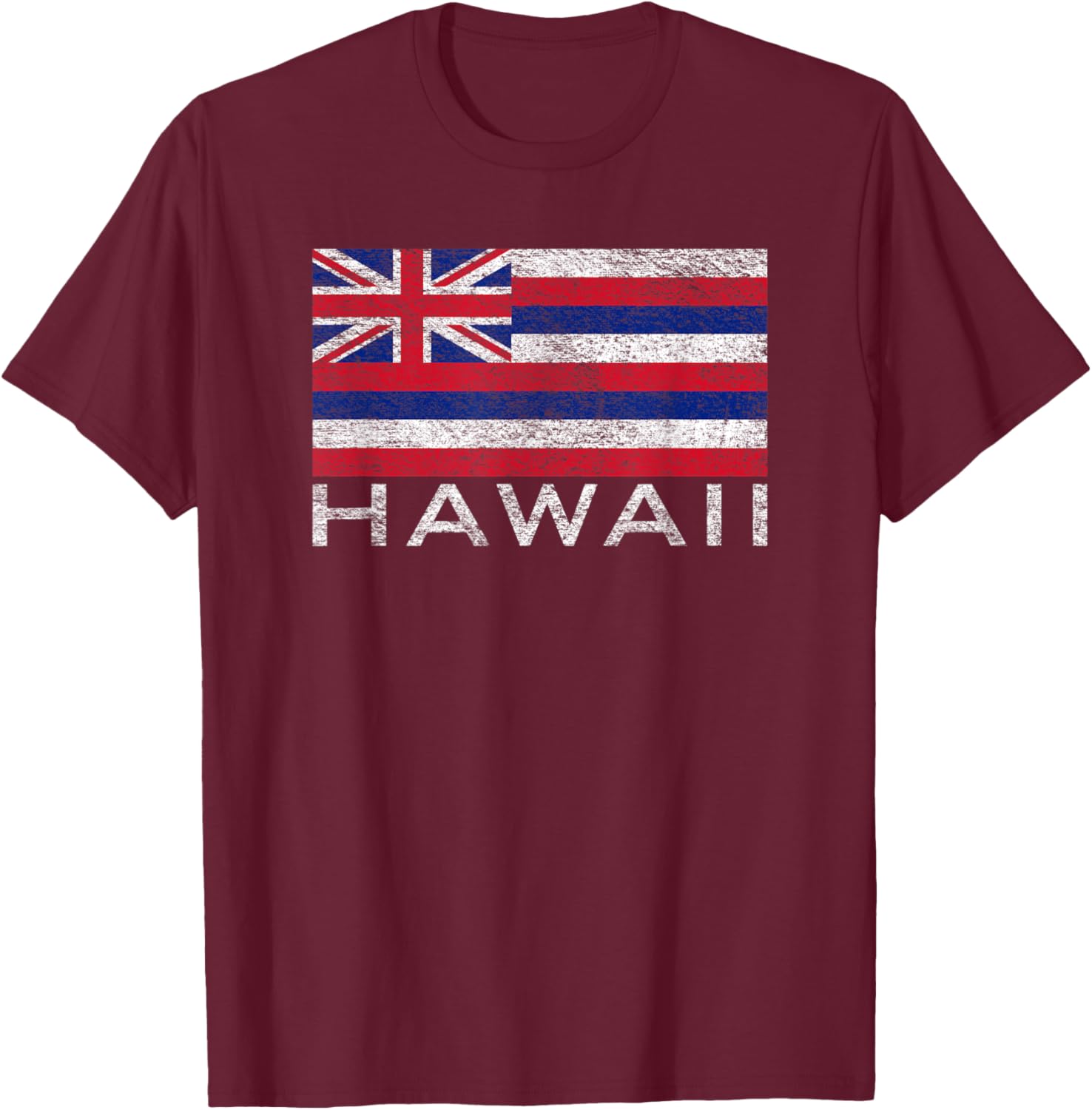 State Flag of Hawaii the Aloha State T-Shirt - T-Shirt | Maroon