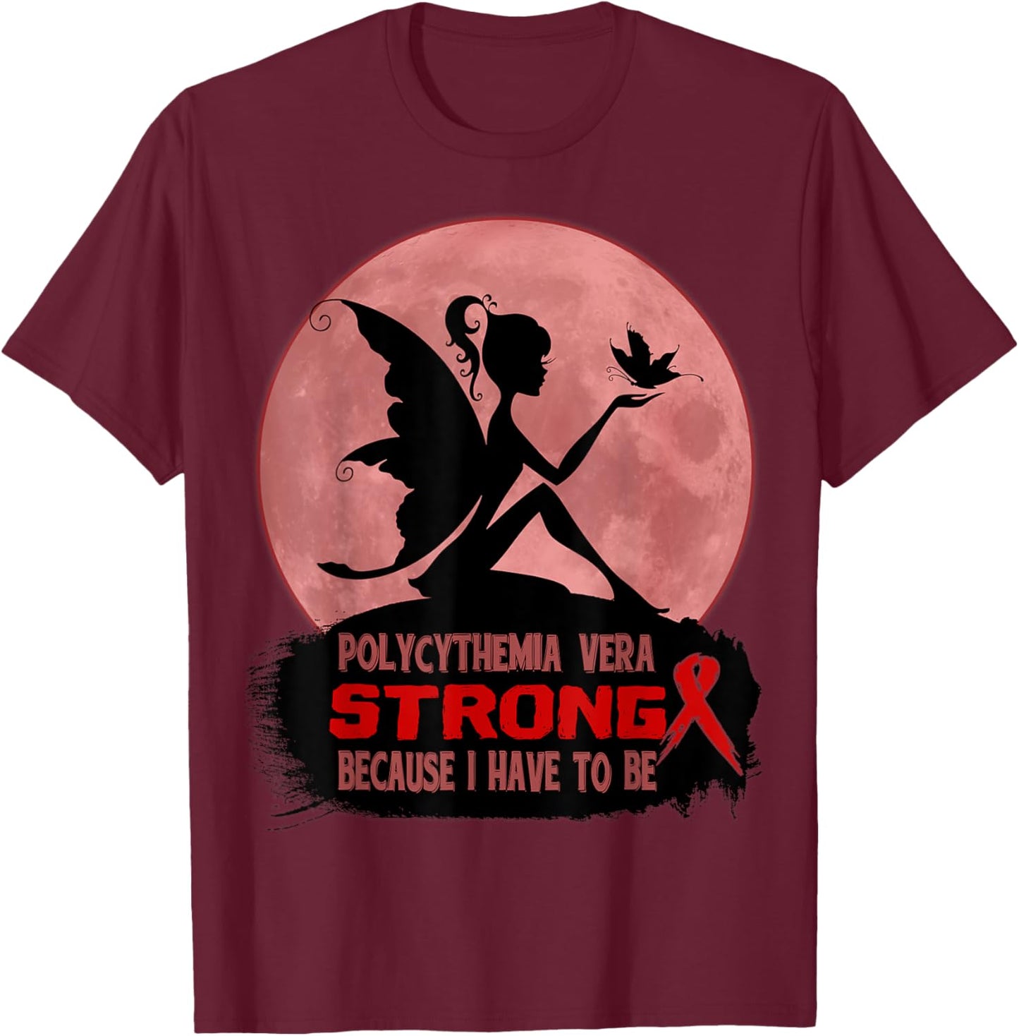 polycythemia vera Awareness designs -Adults Black Short Sleeve Modern Classic Small T-Shirt - T-Shirt | Maroon