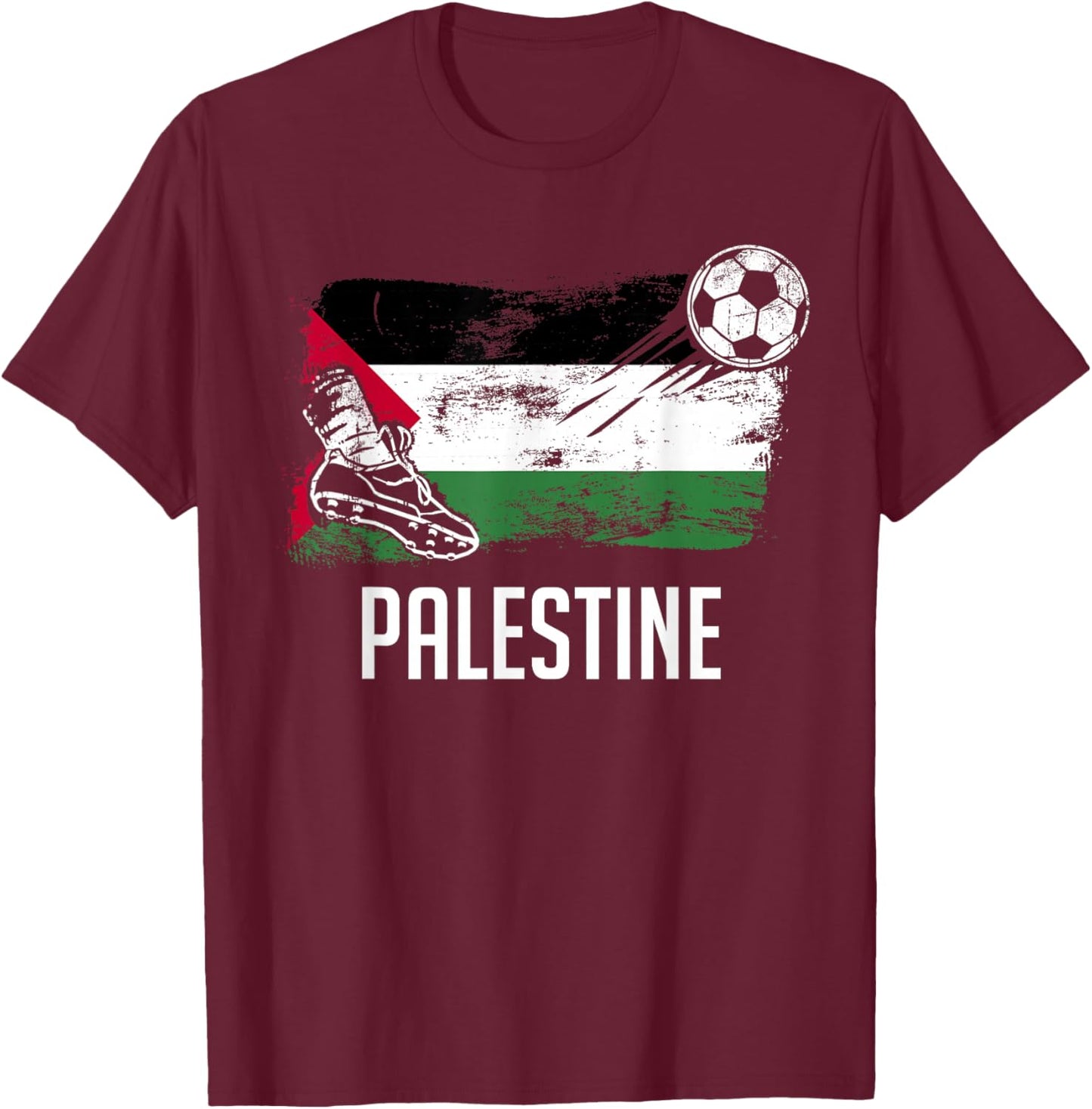 Palestine Flag Jersey Palestine Soccer Team Palestine T-Shirt - T-Shirt | Maroon