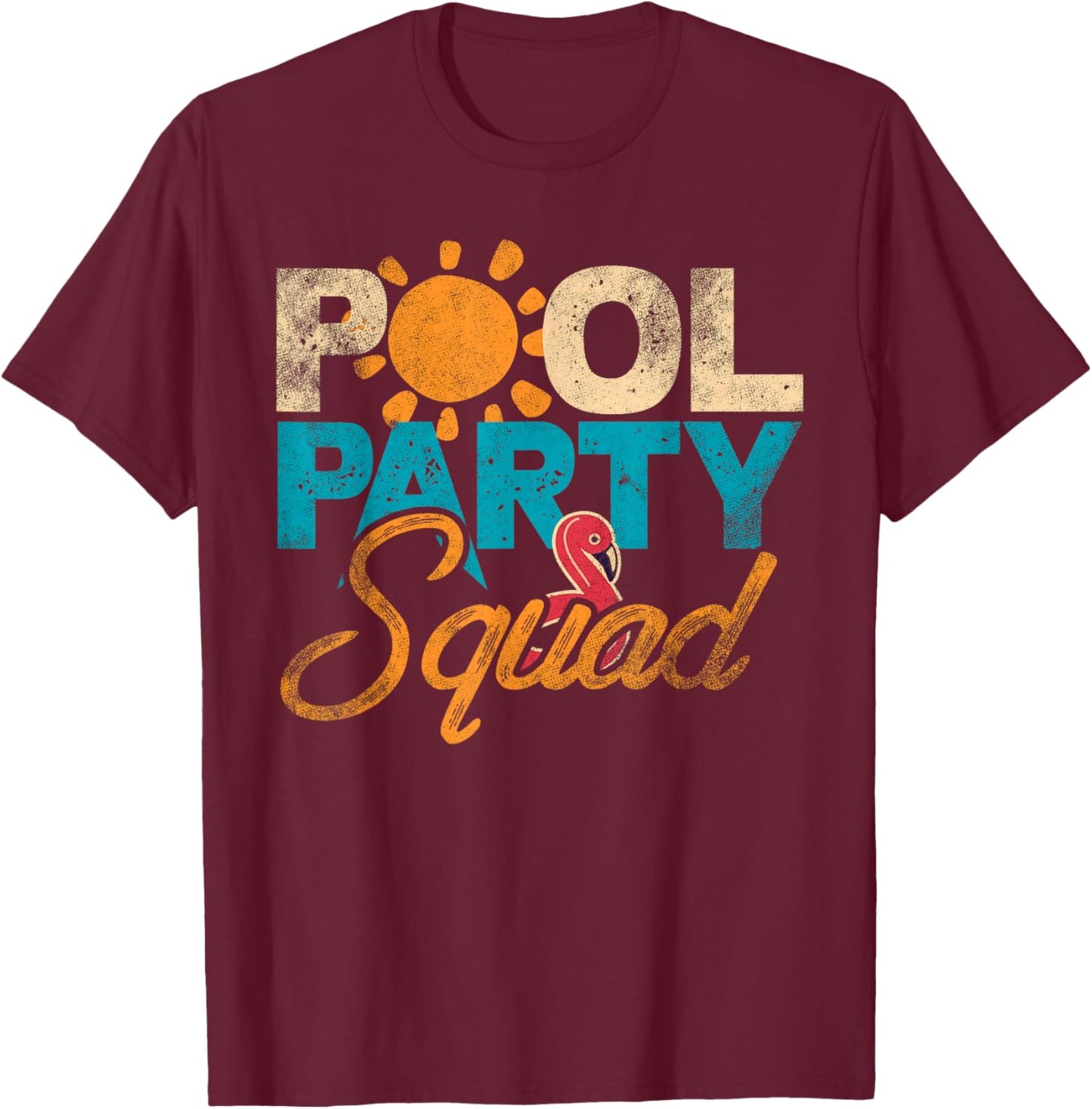 Pool Party Funny Birthday T-Shirt - T-Shirt | Maroon