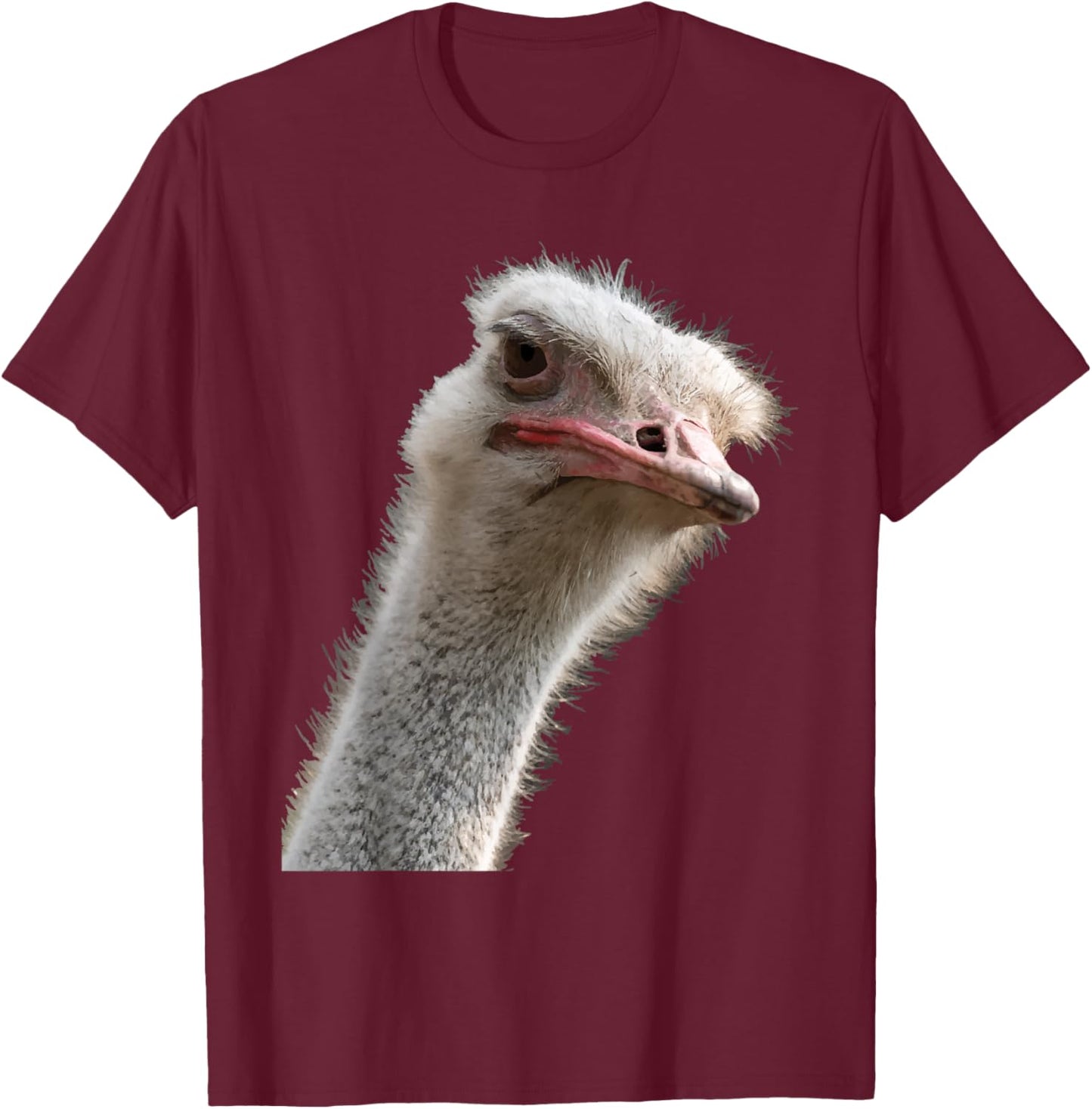 Funny Ostrich Face - Zookeeper Safari Animal Lover T-Shirt - T-Shirt | Maroon