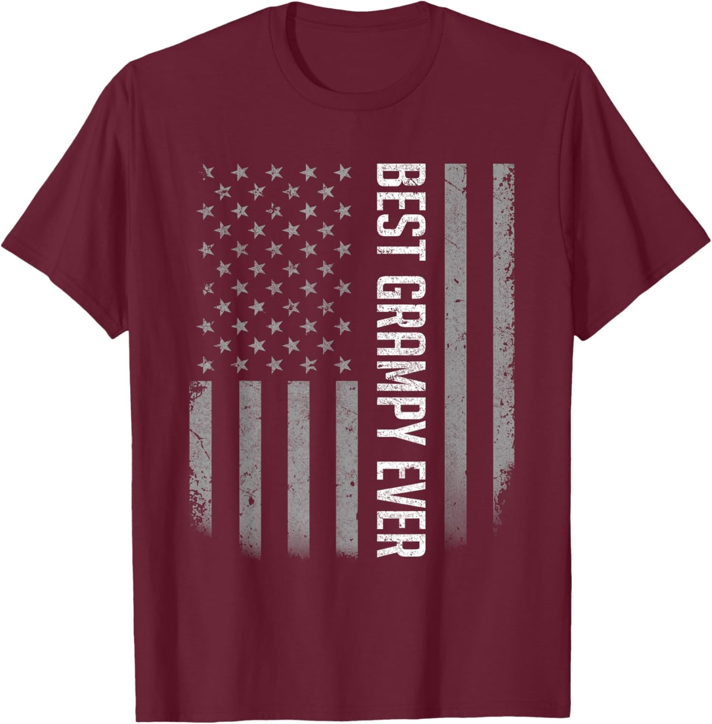 Best Grampy Ever American Flag Shirt Gifts for Father's Day T-Shirt - T-Shirt | Maroon