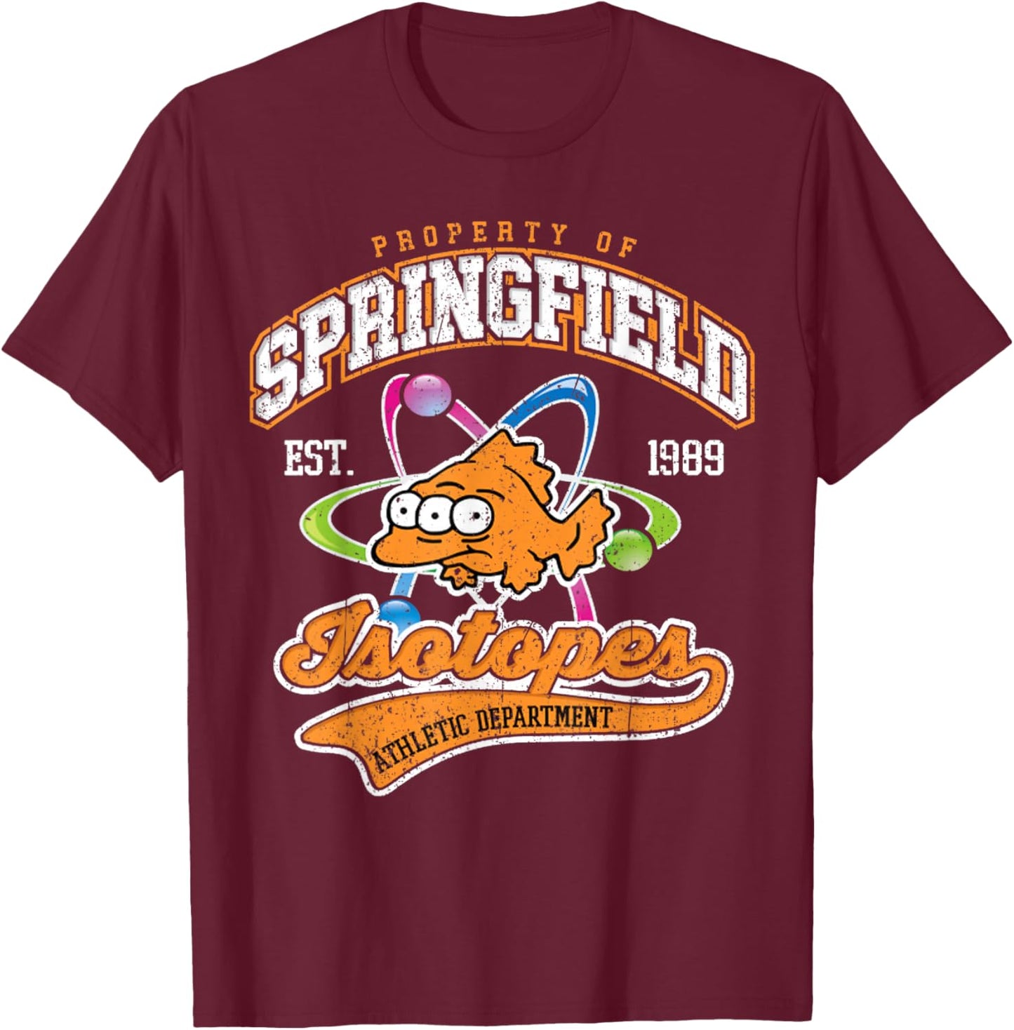 Vintage Property Of Springfield Isotopes T-Shirt - T-Shirt | Maroon