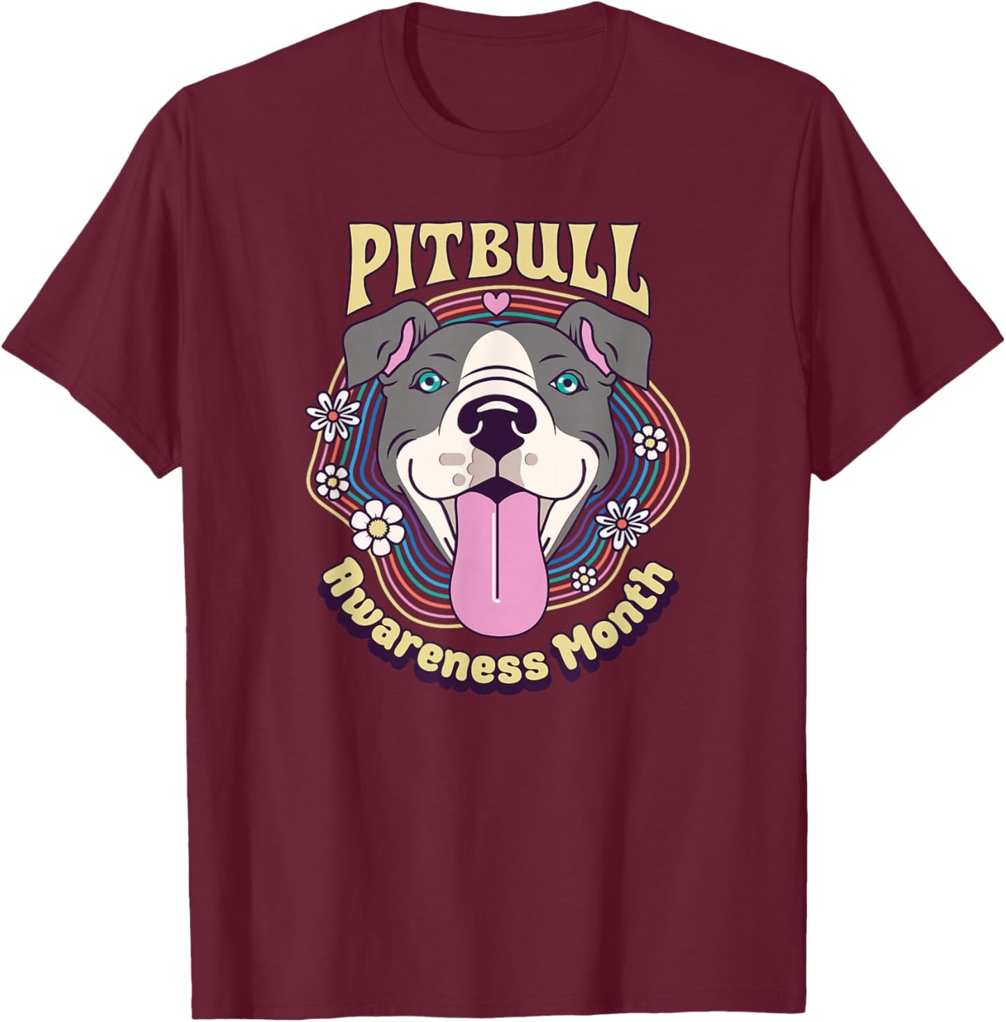 Pitbull Awareness Month - Pitbull Love - Stop BSL T-Shirt - T-Shirt | Maroon