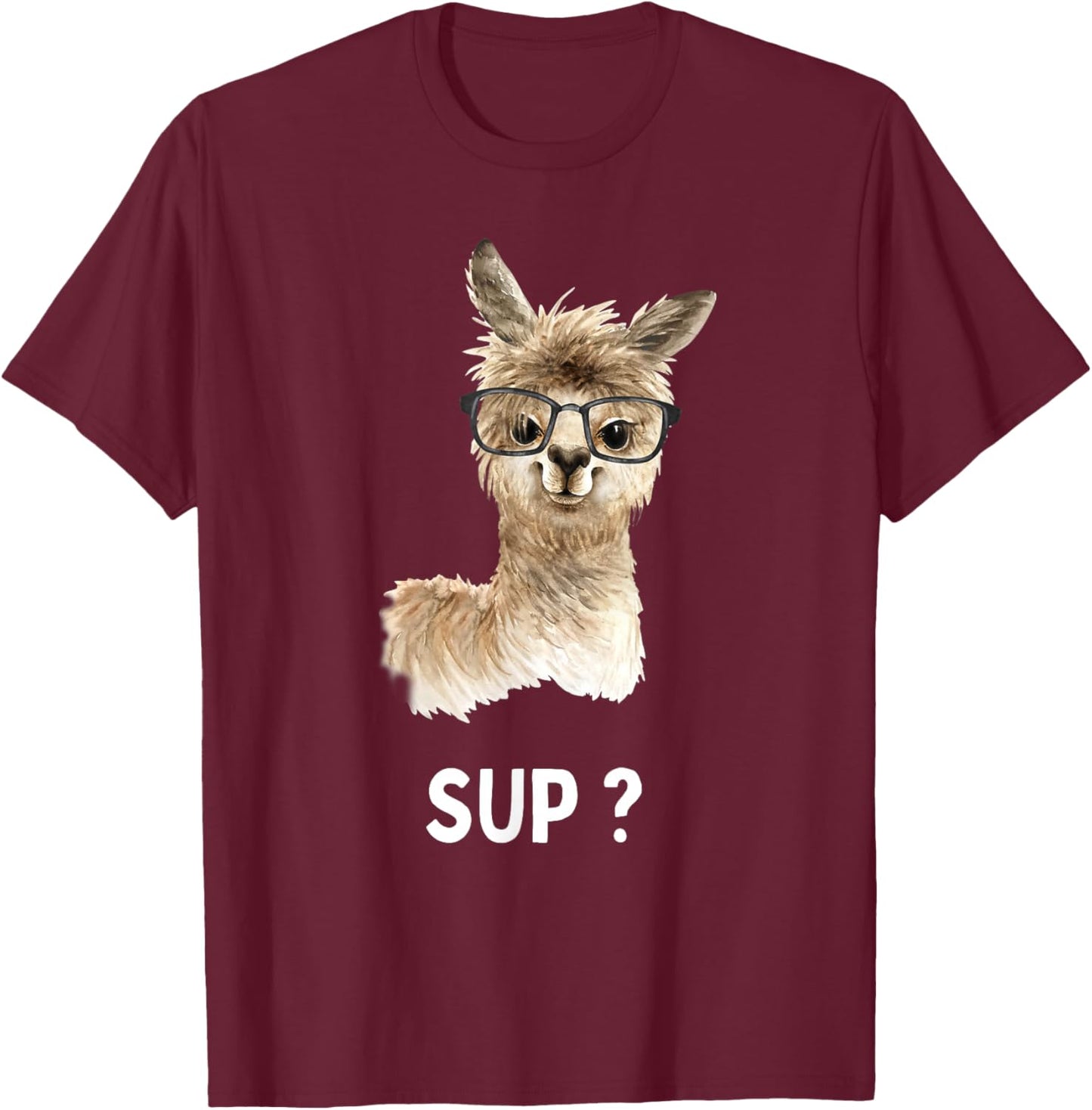 Llama with glasses | Funny saying | Alpaca T-Shirt - T-Shirt | Maroon