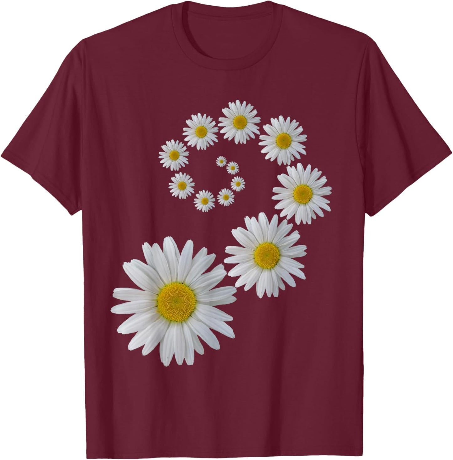 Daisies, Daisy Flower, Blooming Daisy, Bloom, Flowers,floral T-Shirt - T-Shirt | Maroon