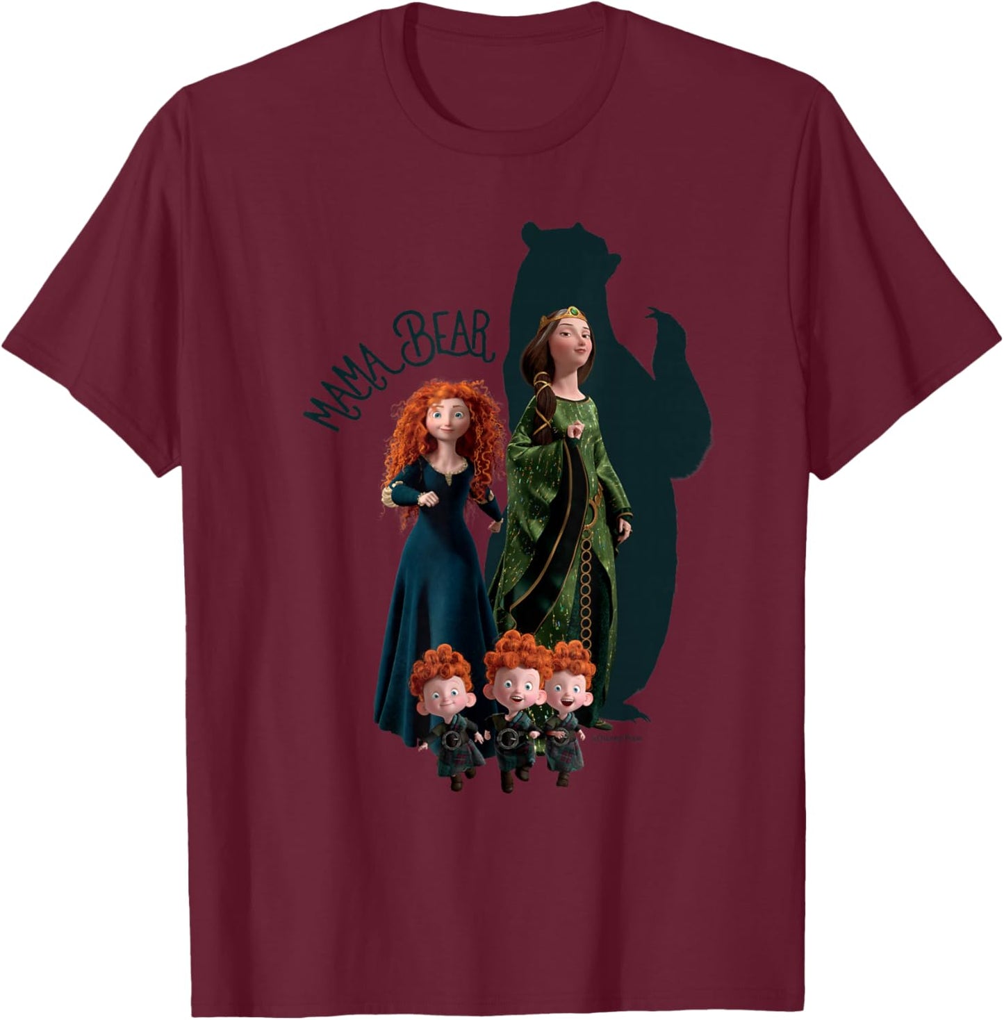 Disney and Pixar's Brave Merida Mama Bear T-Shirt - T-Shirt | Maroon