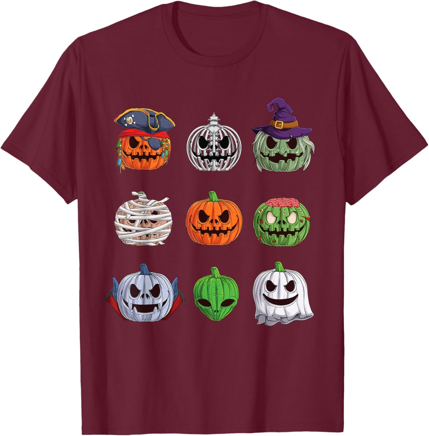 Funny Halloween costume Women Kids Men Pumpkin characters T-Shirt - T-Shirt | Maroon