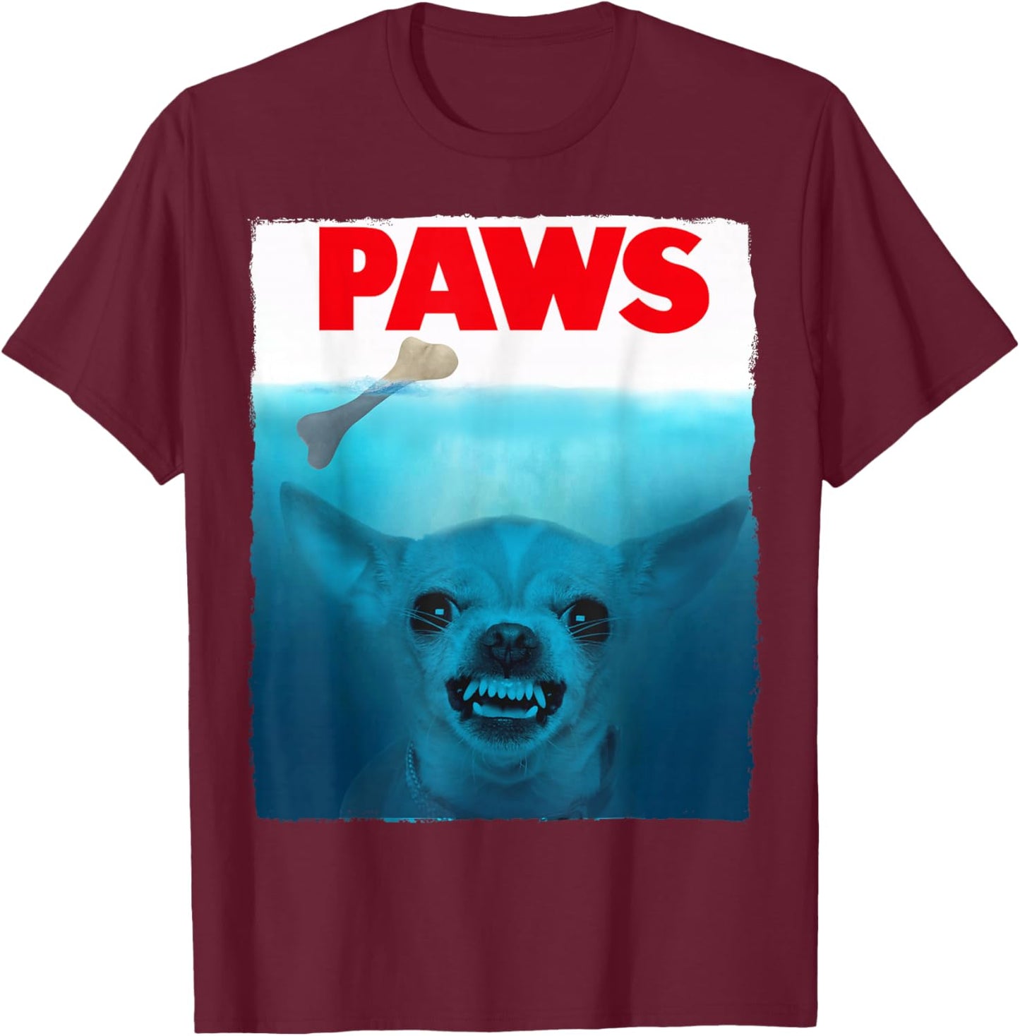 Chihuahua Dog Paws Cute Movie Poster Pet Funny T-Shirt - T-Shirt | Maroon