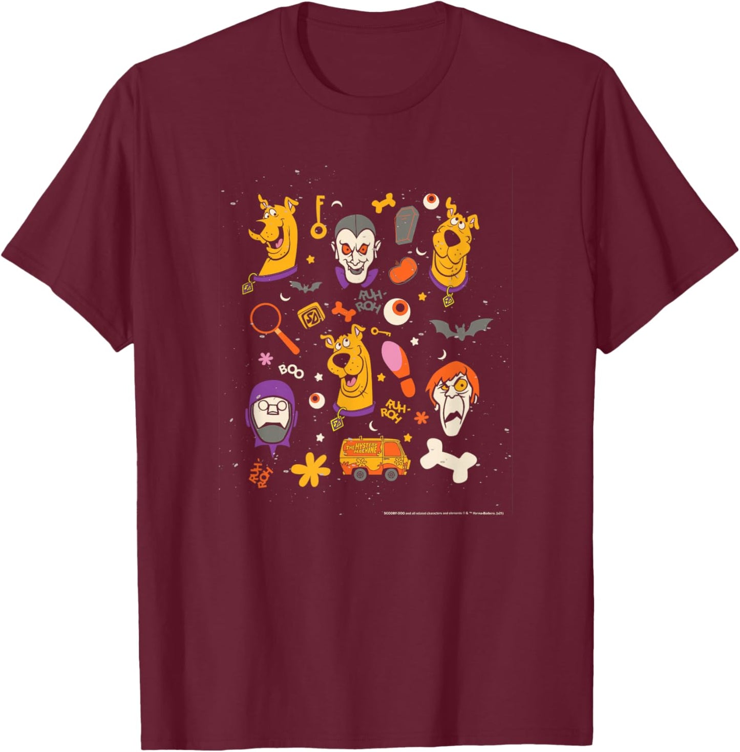 Scooby-Doo Halloween Monster Icons T-Shirt - T-Shirt | Maroon