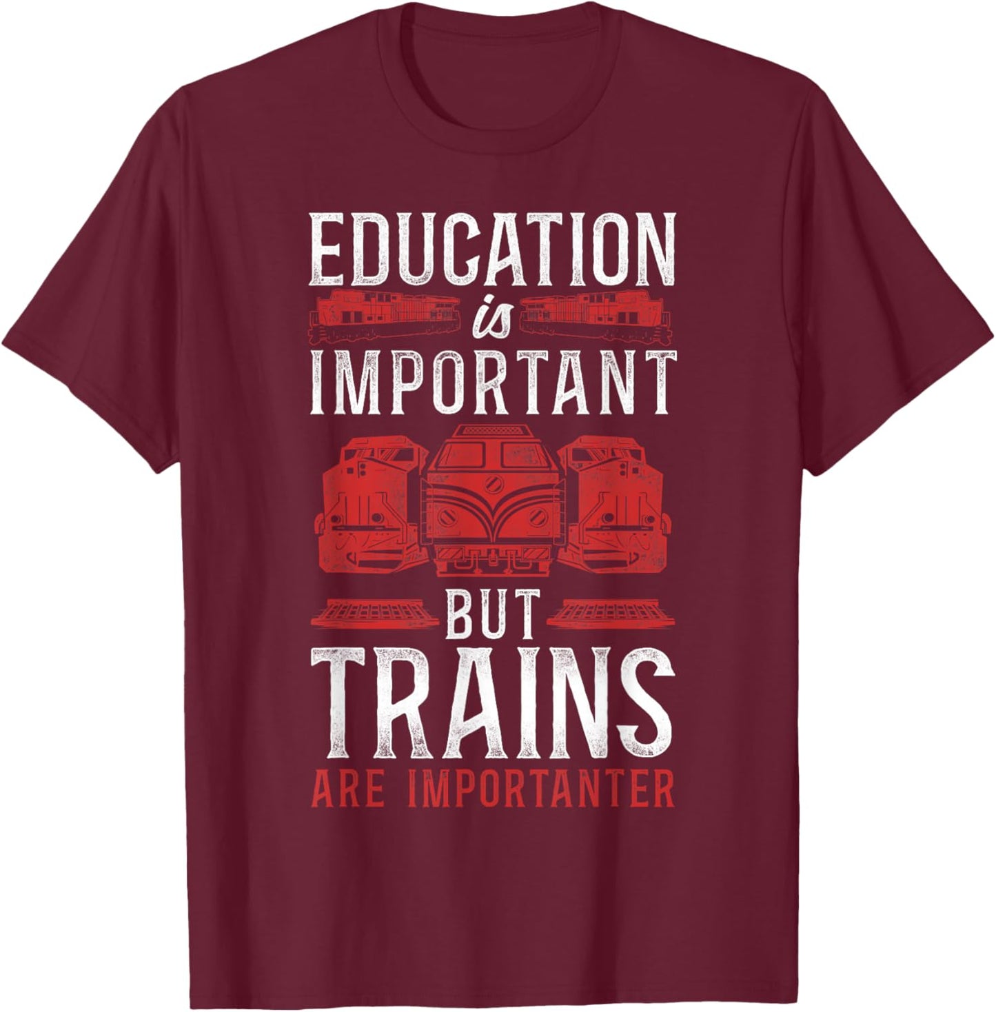 Freight Diesel Train Driver Trainspotting Locomotive Vintage T-Shirt - T-Shirt | Maroon