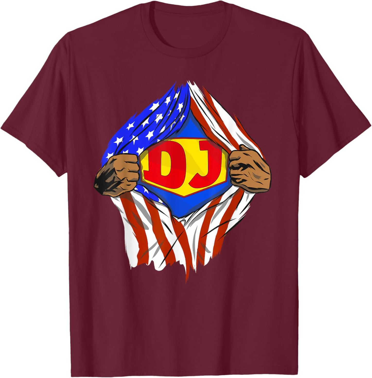 Funny Super Dj Hero Job T-Shirt - T-Shirt | Maroon