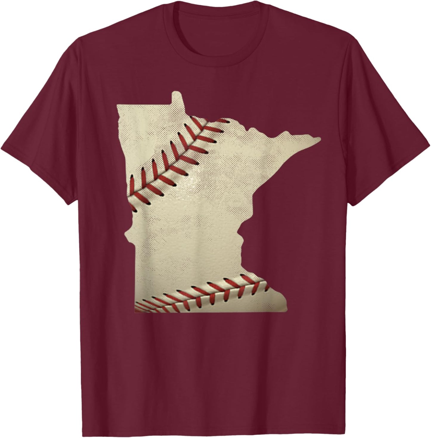 Generic MINNESOTA Baseball State Map Softball Love MN USA T-Shirt - T-Shirt | Maroon