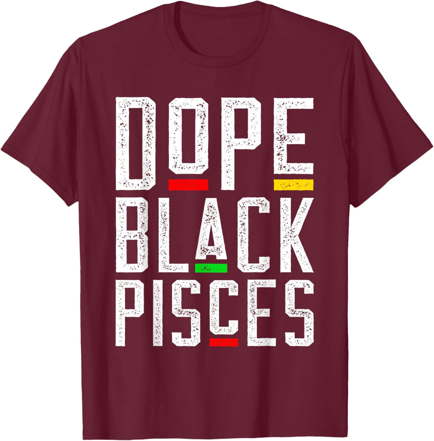 Dope Black Pisces Zodiac Sign Astrology T-Shirt - T-Shirt | Maroon