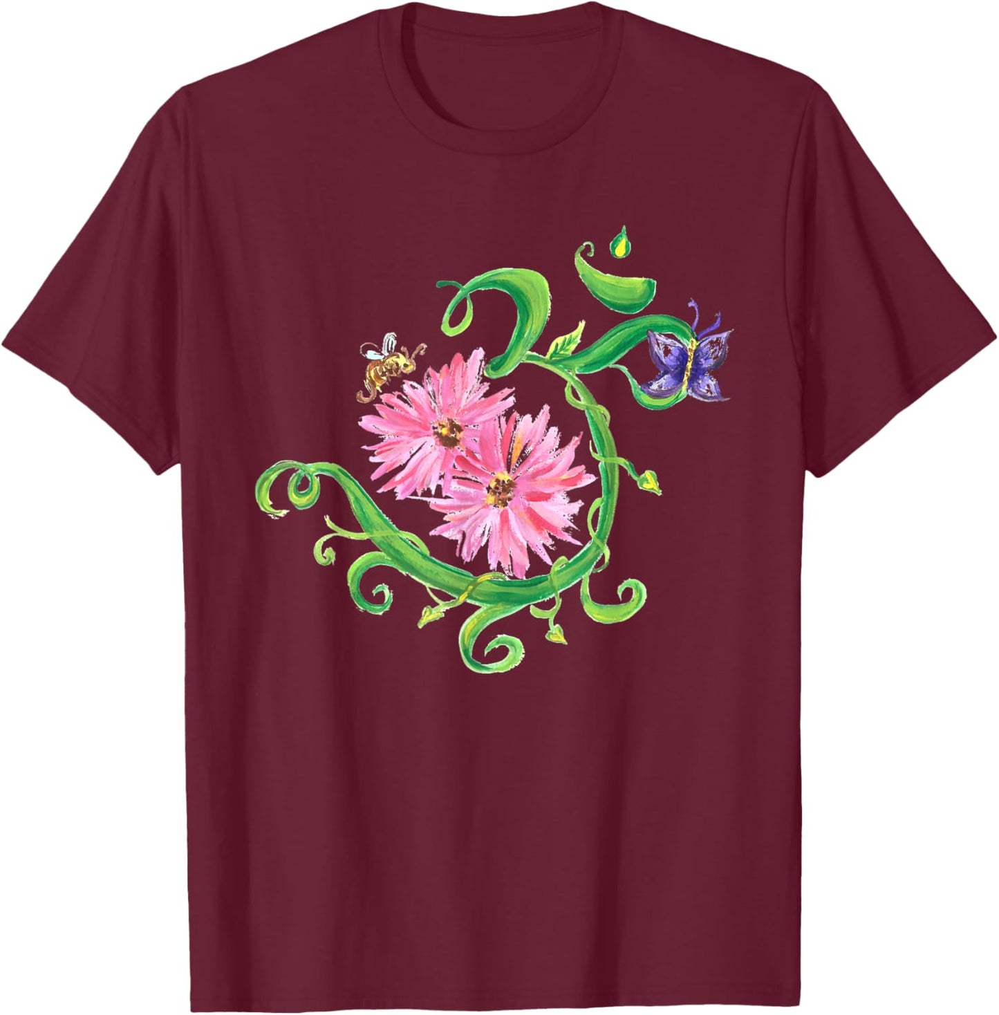 Garden Om T-Shirt - T-Shirt | Maroon