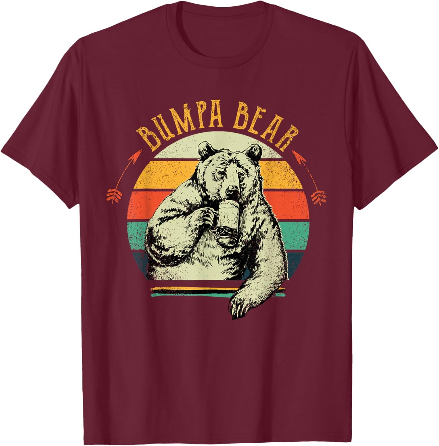 Vintage Bumpa Bear Shirt Funny Fathers Day T-Shirt - T-Shirt | Maroon