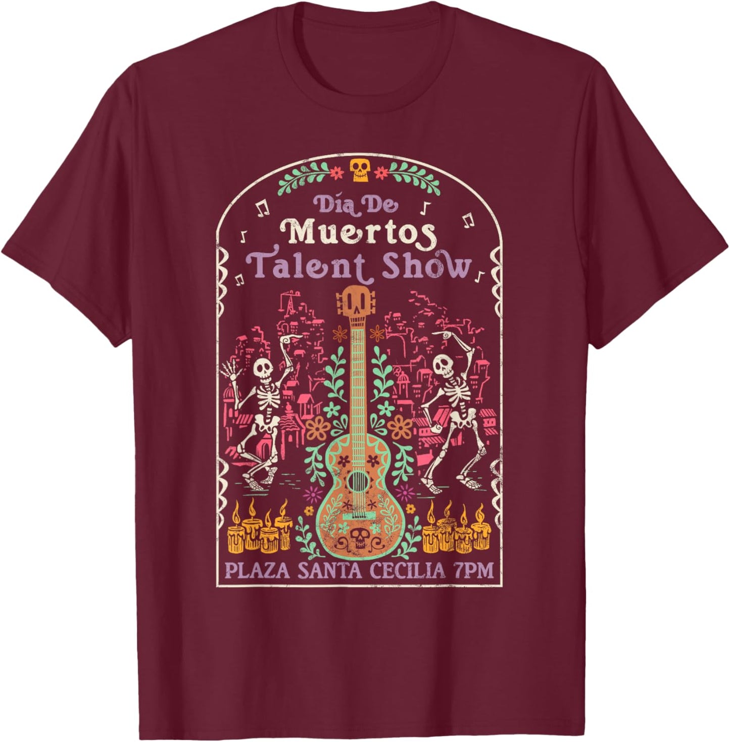 Disney Pixar Coco Talent Show Flyer T-Shirt - T-Shirt | Maroon