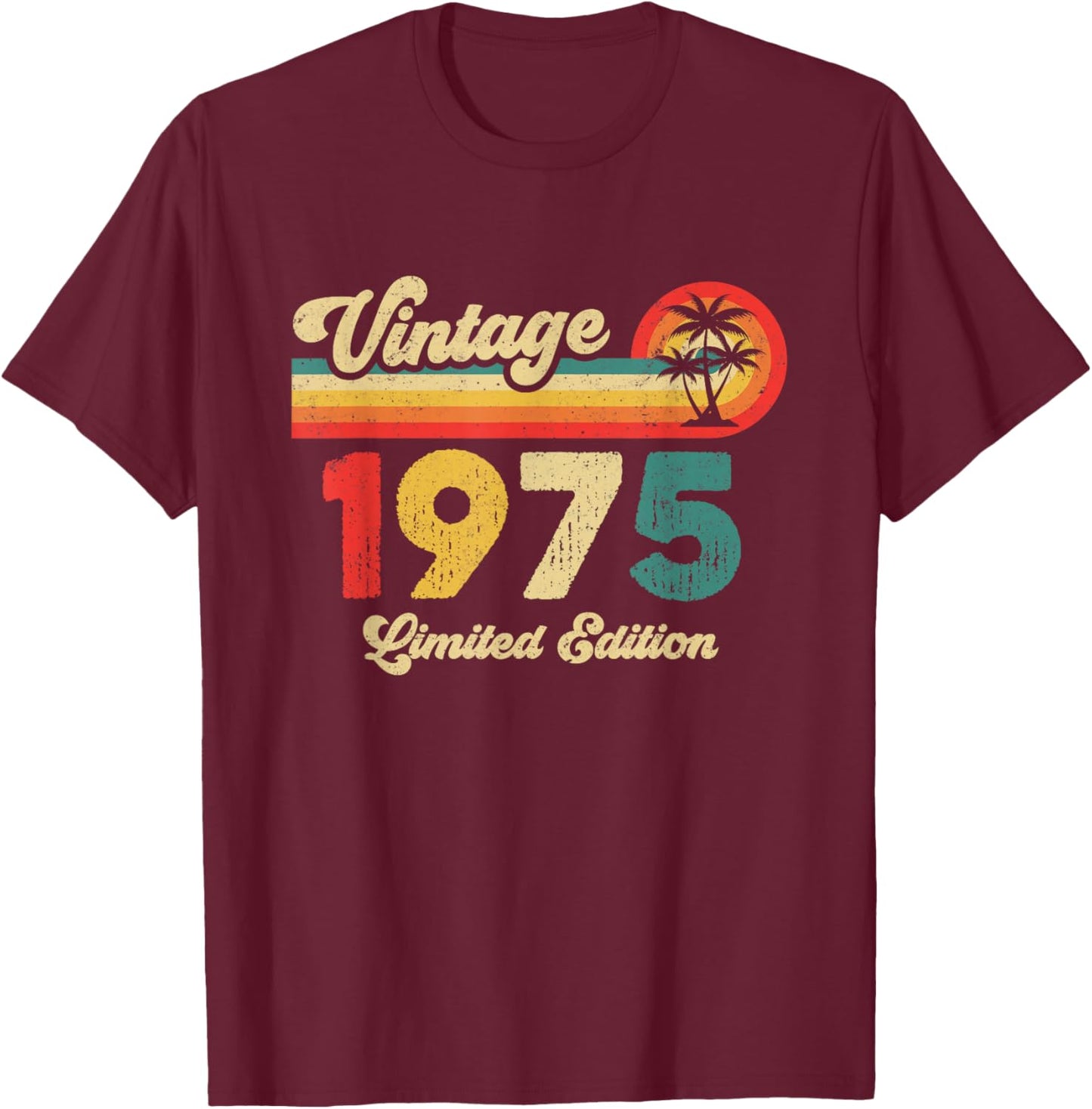 Vintage 1975 Birthday Men Women Retro Legend Since 1975 T-Shirt - T-Shirt | Maroon