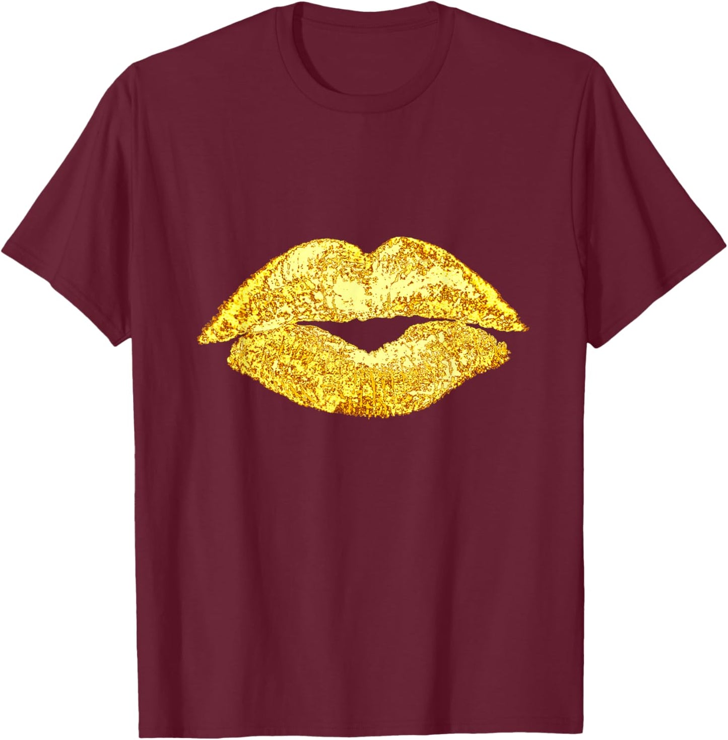 Sexy Women Graphic Lips, Women Illustration Graphic Lips T-Shirt - T-Shirt | Maroon